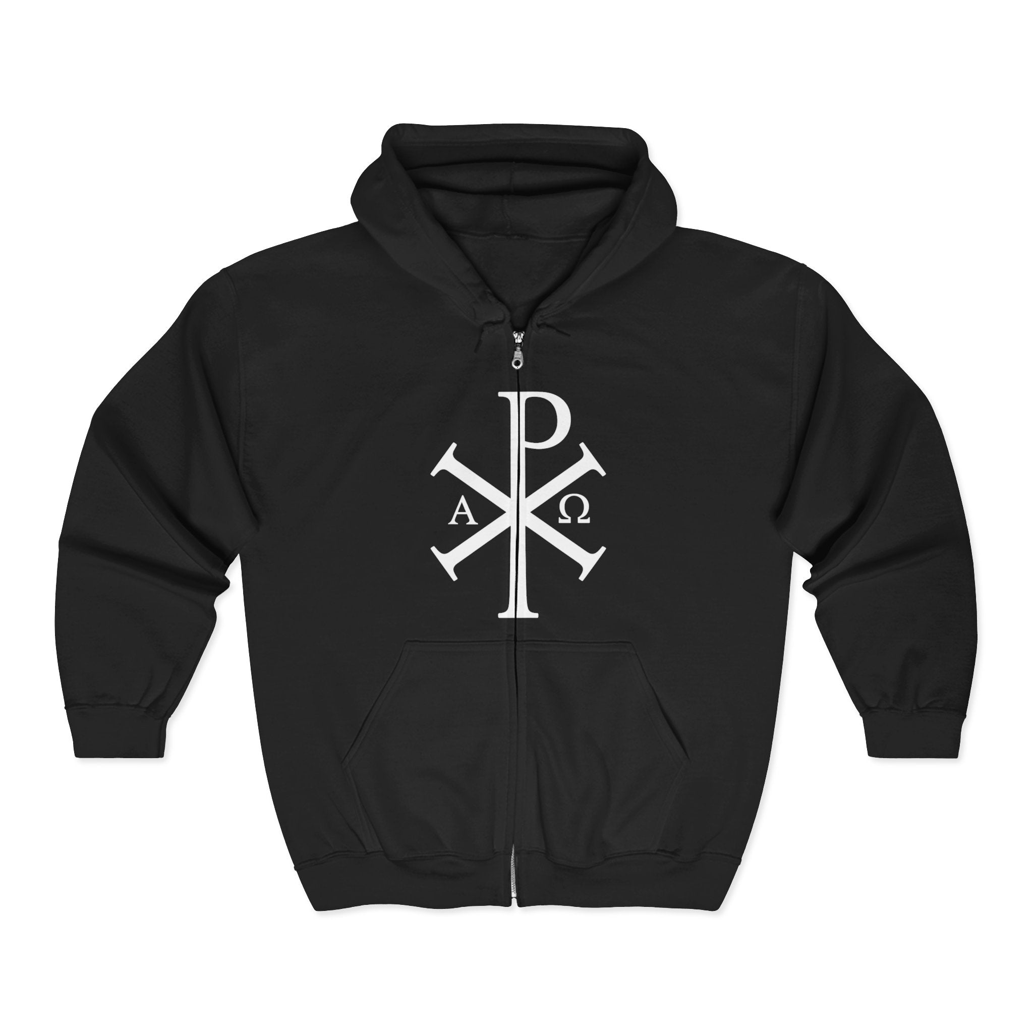 Pi Chi Rho White Design Graphic Zip Up Hoodie