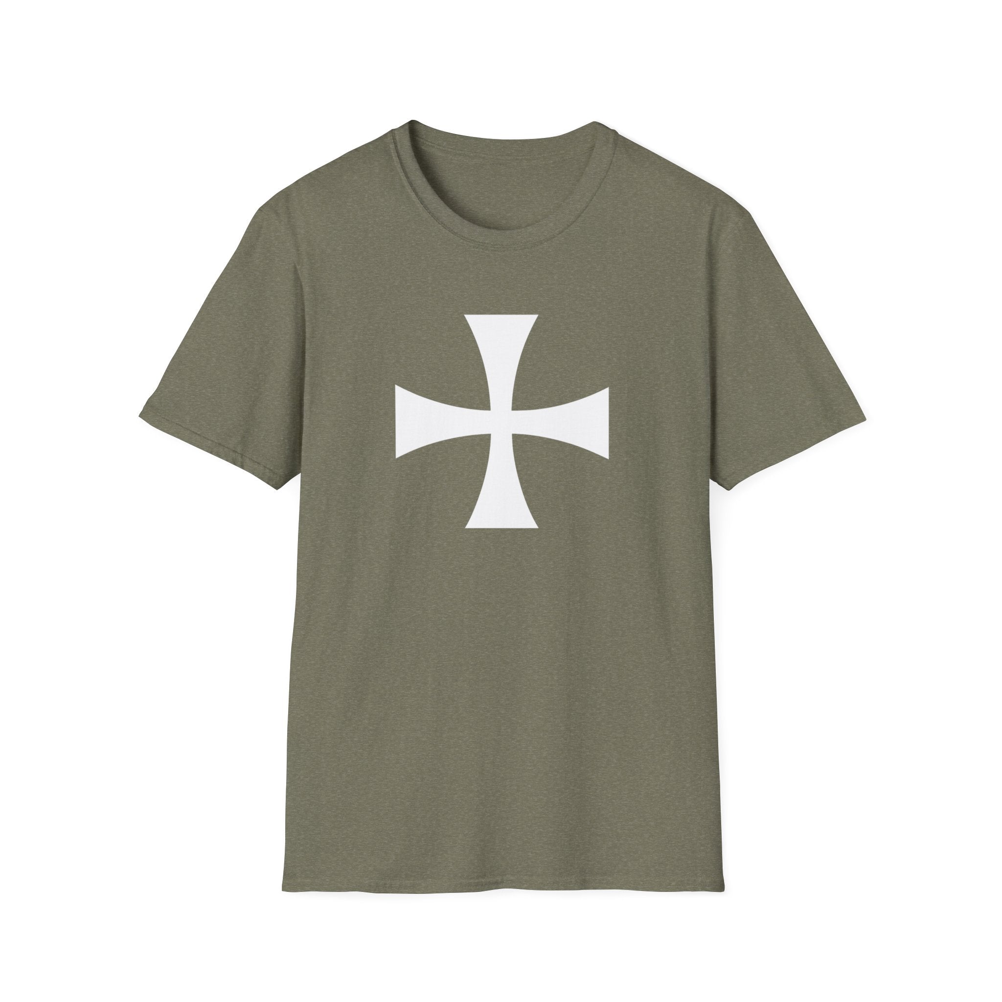 Teutonic Cross White Softstyle Cotton T-Shirt