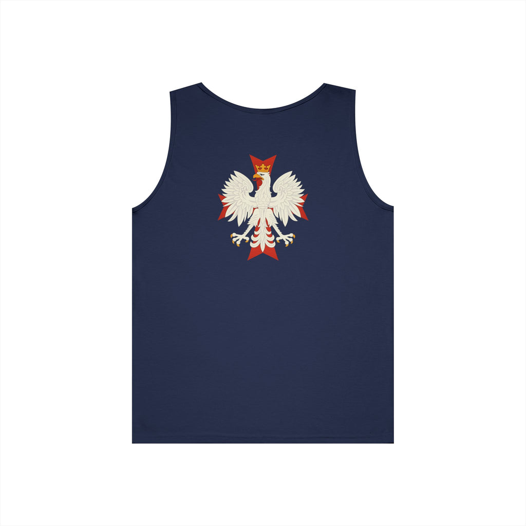 Be Like Poland Winged Hussar Front, Polis Eagle Cross Back Heavy Cotton Tank Top