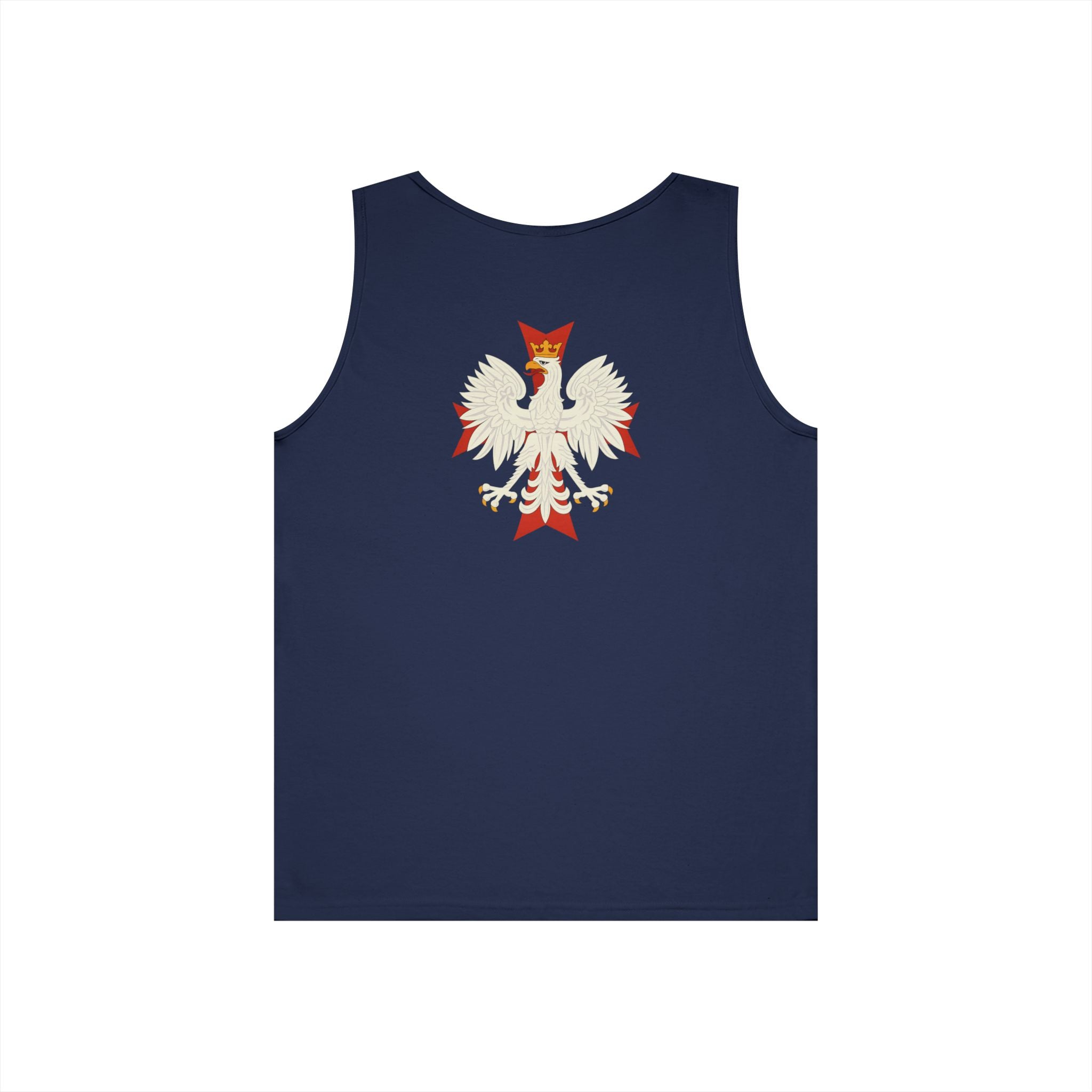 Be Like Poland Winged Hussar Front, Polis Eagle Cross Back Heavy Cotton Tank Top
