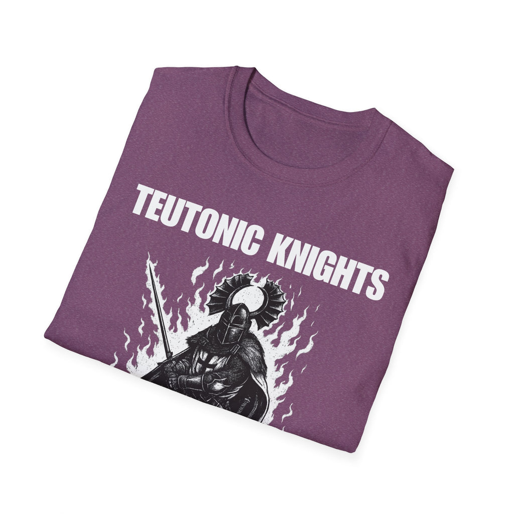 Teutonic Knights Front and Back White Teutonic Cross Graphic Softstyle Cotton Shirt T-Shirt