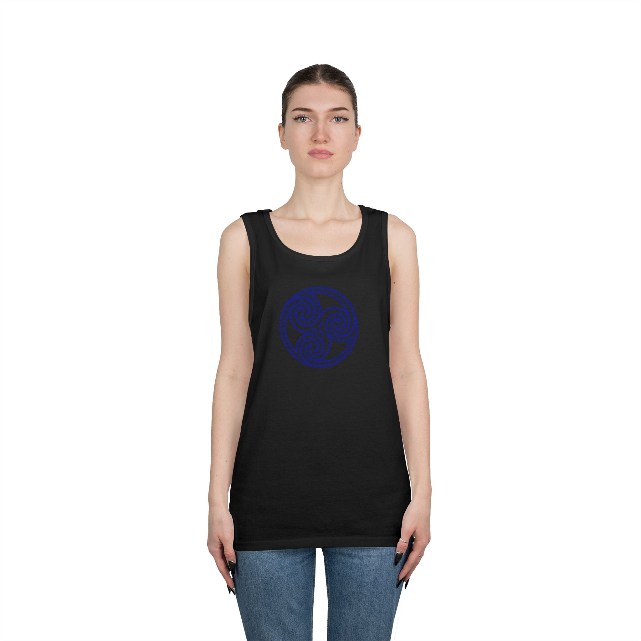 Celtic Spiral Triskele Symbol Blue Unisex Tank Top