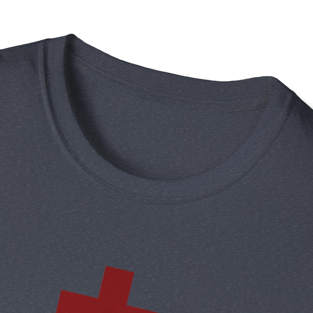 Crucifix Red Unisex Cotton Softstyle T-Shirt