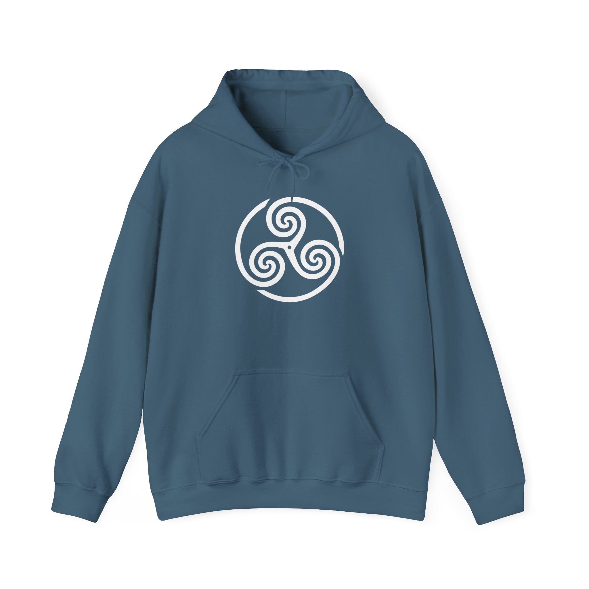 Celtic Triskele Trinity Symbol White Design Pull Over Hoodie Sweatshirt