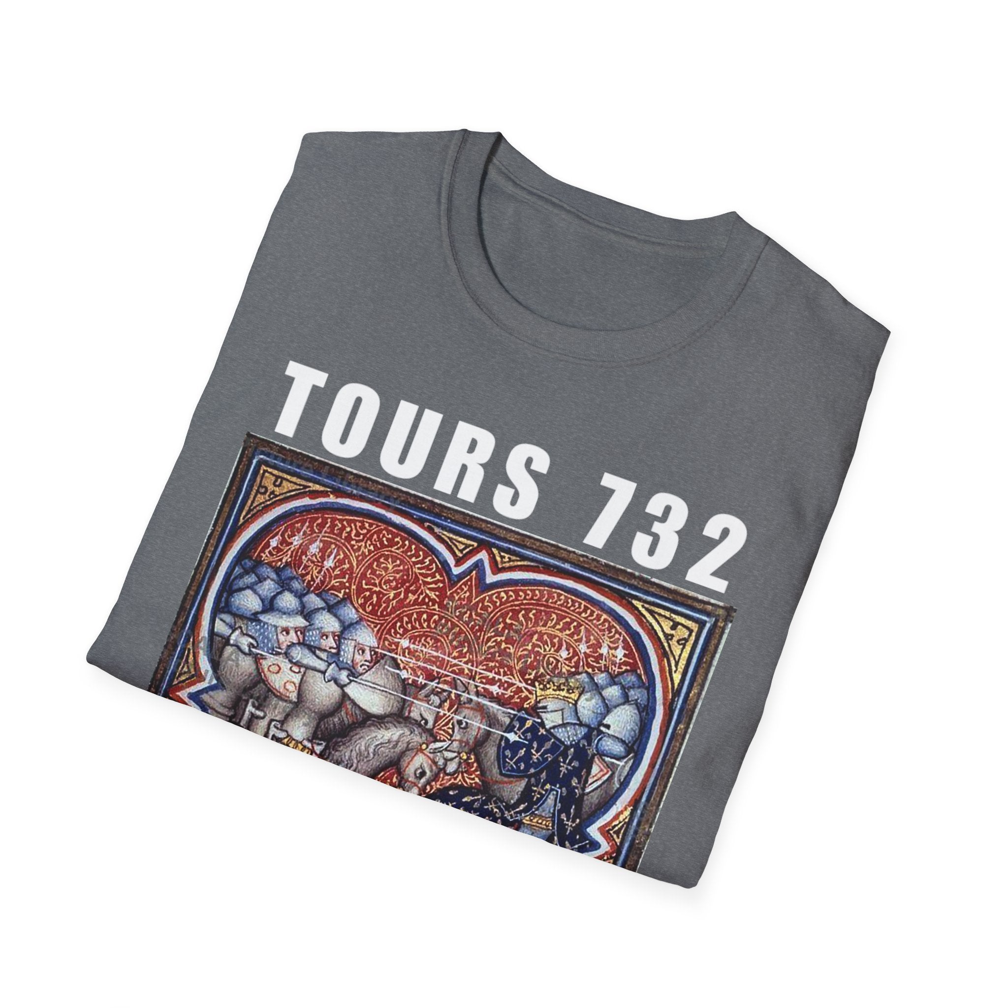 Battle of Tours 732 Graphic Unisex T-Shirt, Medieval Painting Tee