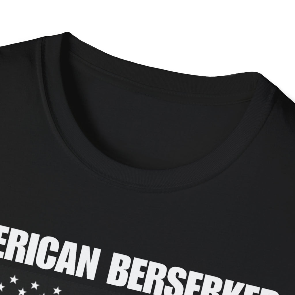 Bold American Berserker Black and White Softstyle T-Shirt