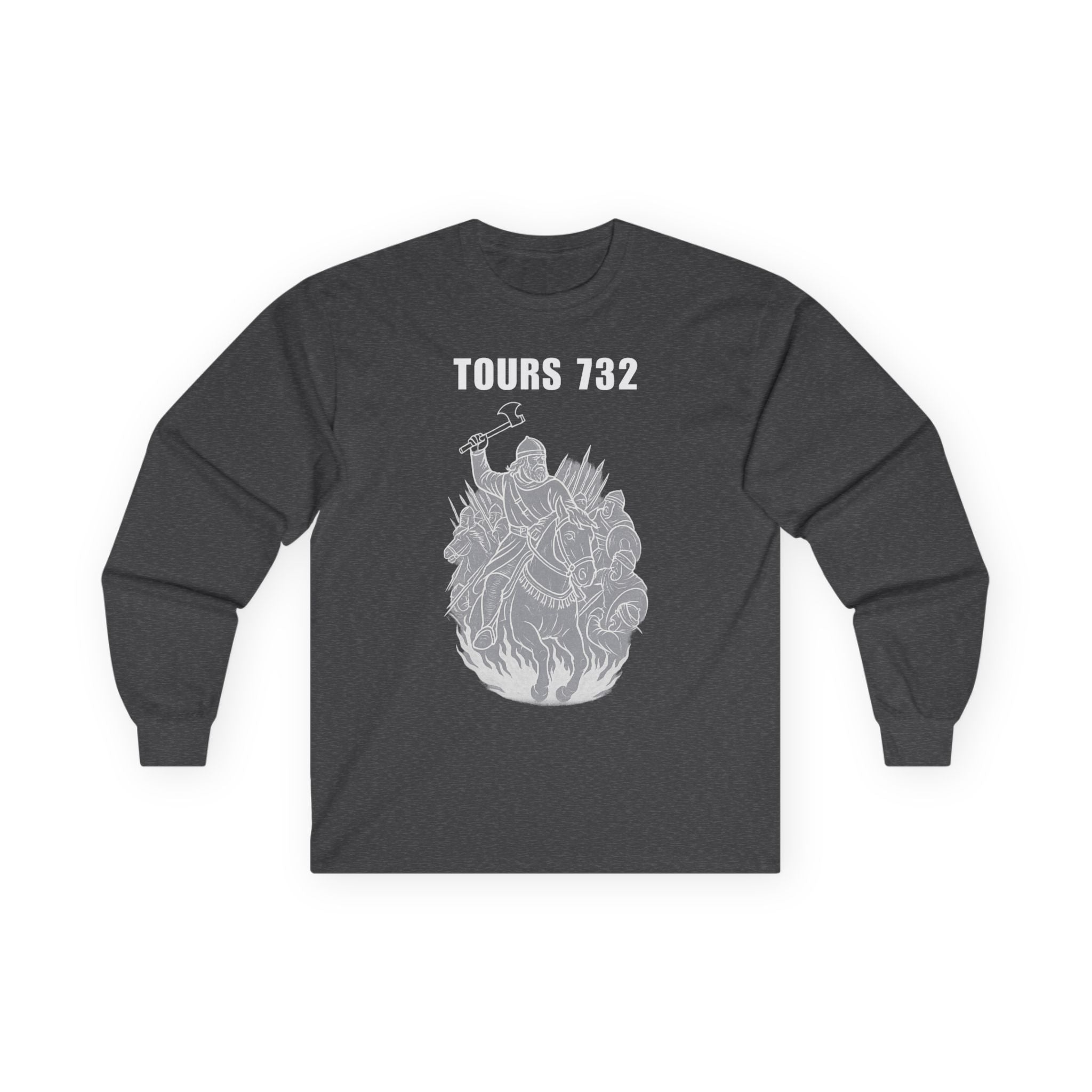 Battle of Tours 732 AD Charles The Hammer Martel Graphic Long Sleeve Tee