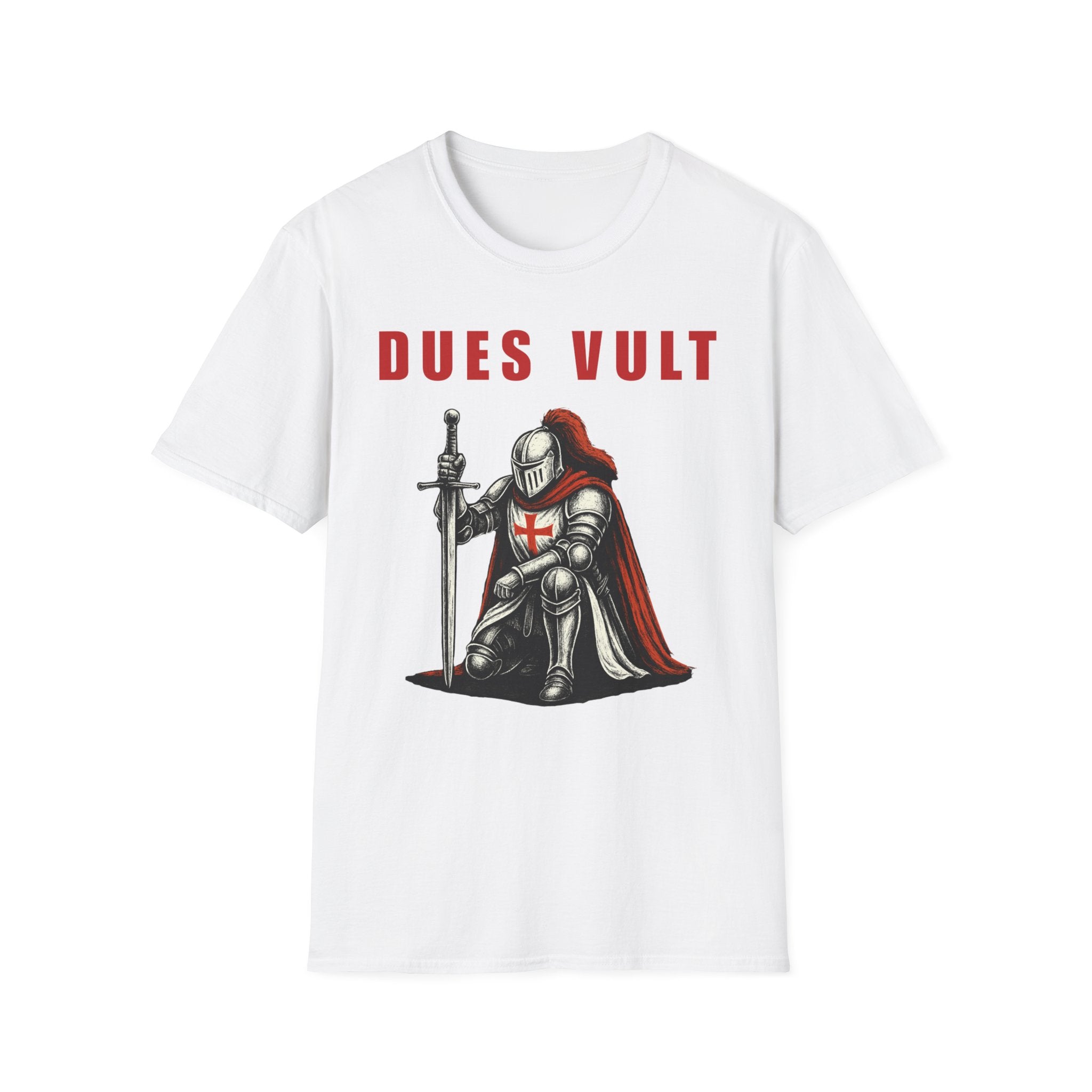 Dues Vult Crusader Knight T-Shirt | Christian Warrior Tee | Faith Shirt
