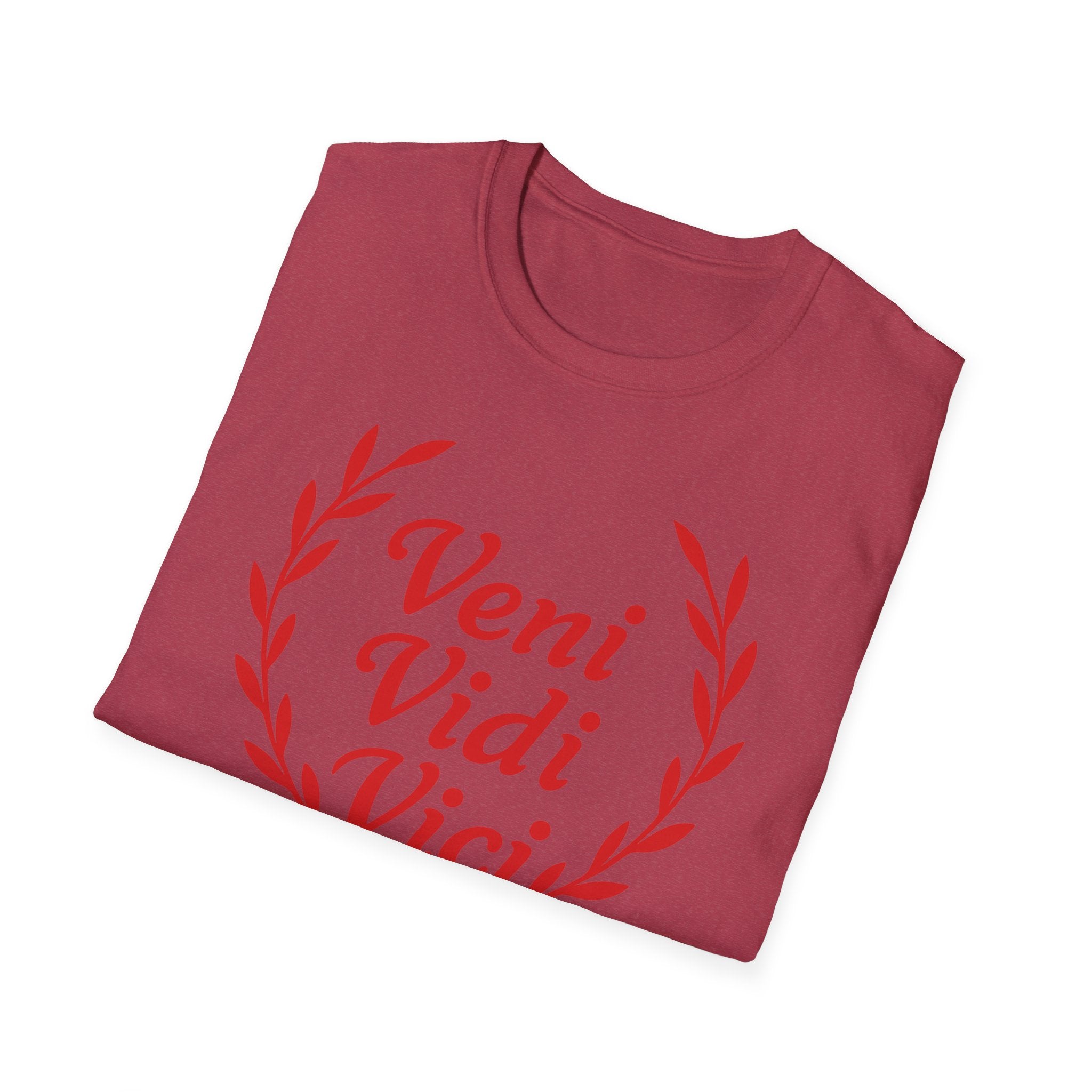 Veni Vidi Vici Light Red Design Softstyle Cotton T-Shirt