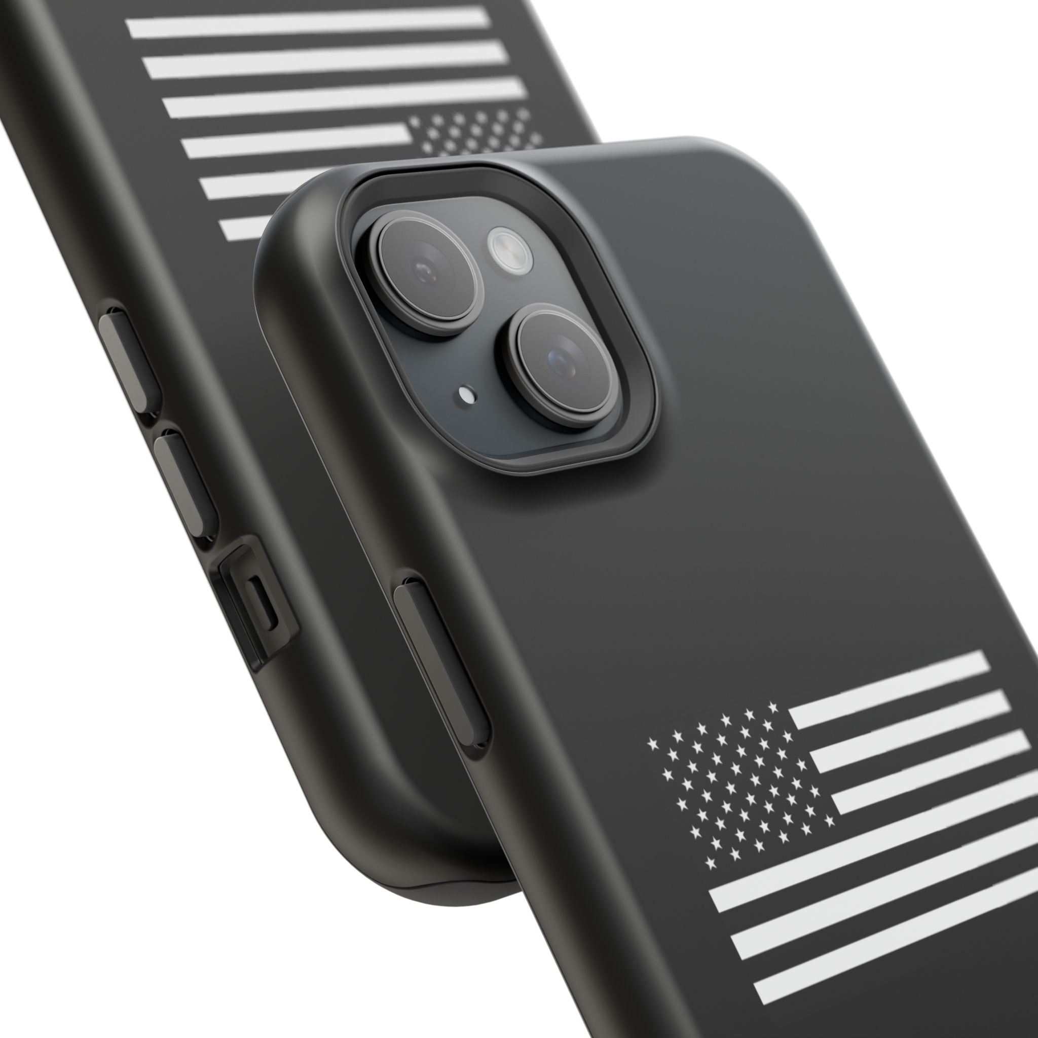 Black and White American Flag Magnetic Impact-Resistant Cases