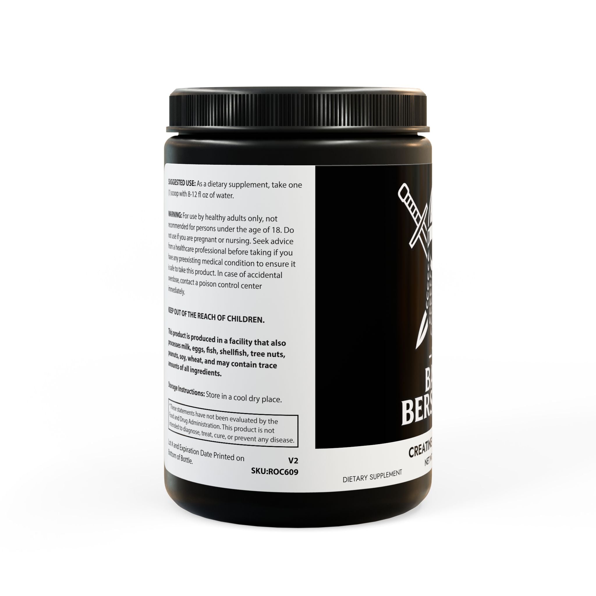 Creatine Monohydrate Supplement (300g, 10.58oz) - The Based Berserker Brand Creatine