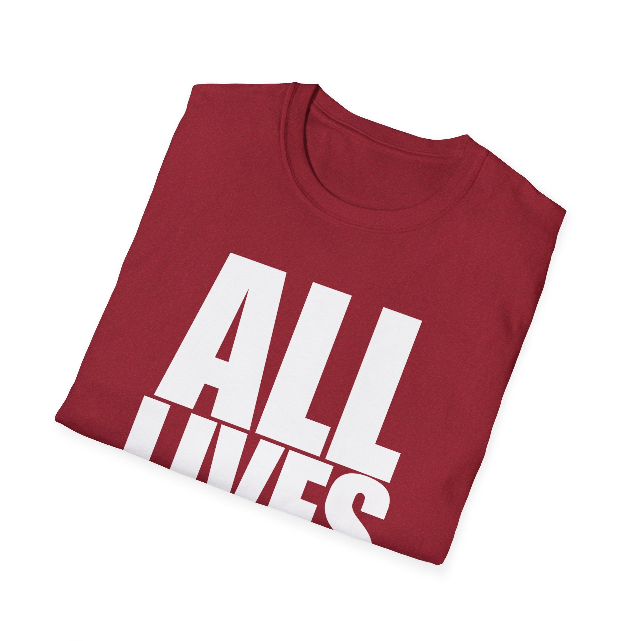 All Lives Matter White Text Softstyle Cotton Shirt T-Shirt