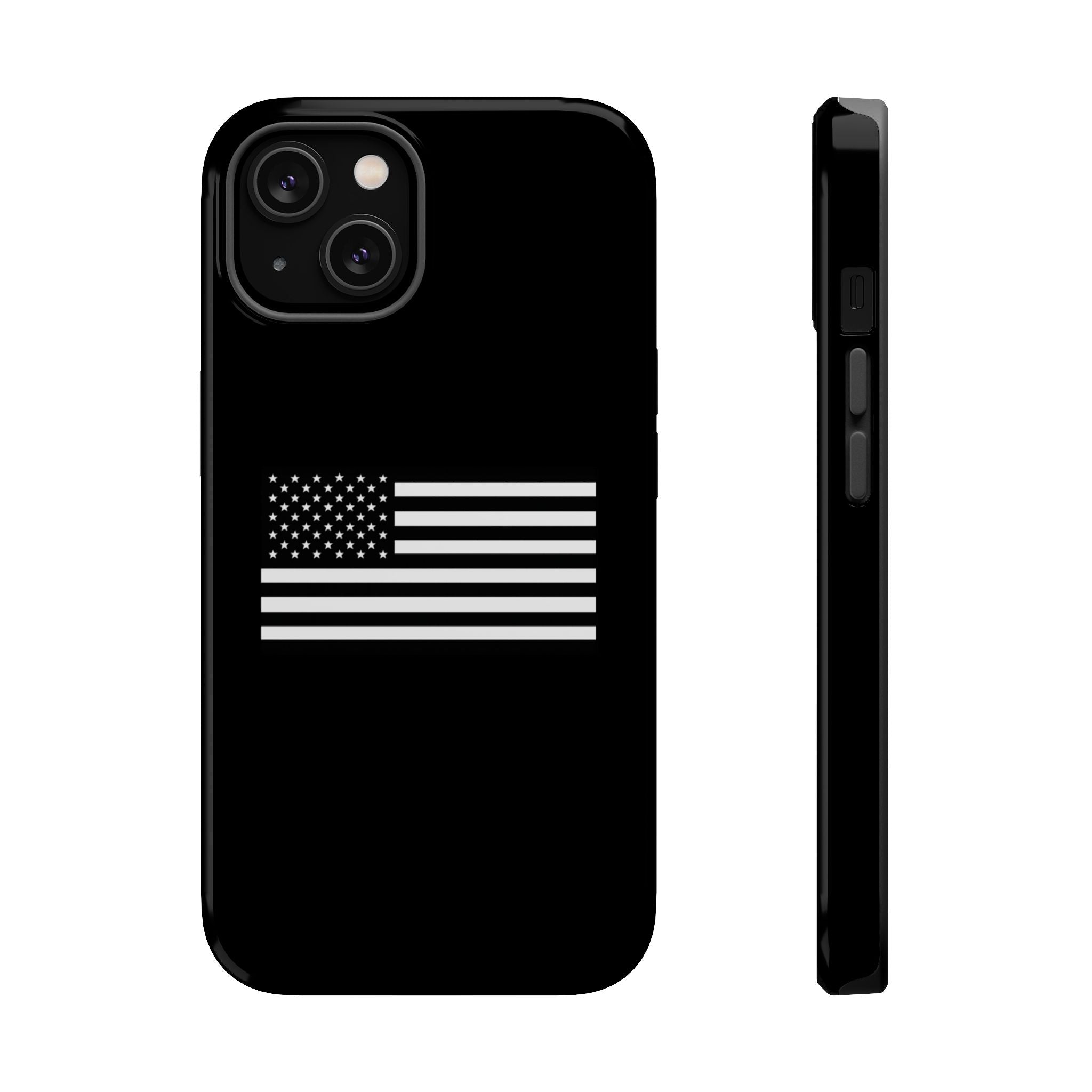 Black and White American Flag Magnetic Impact-Resistant Cases