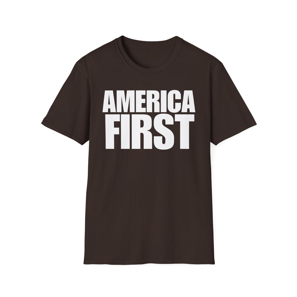America First (Text Only) Unisex Softstyle T-Shirt