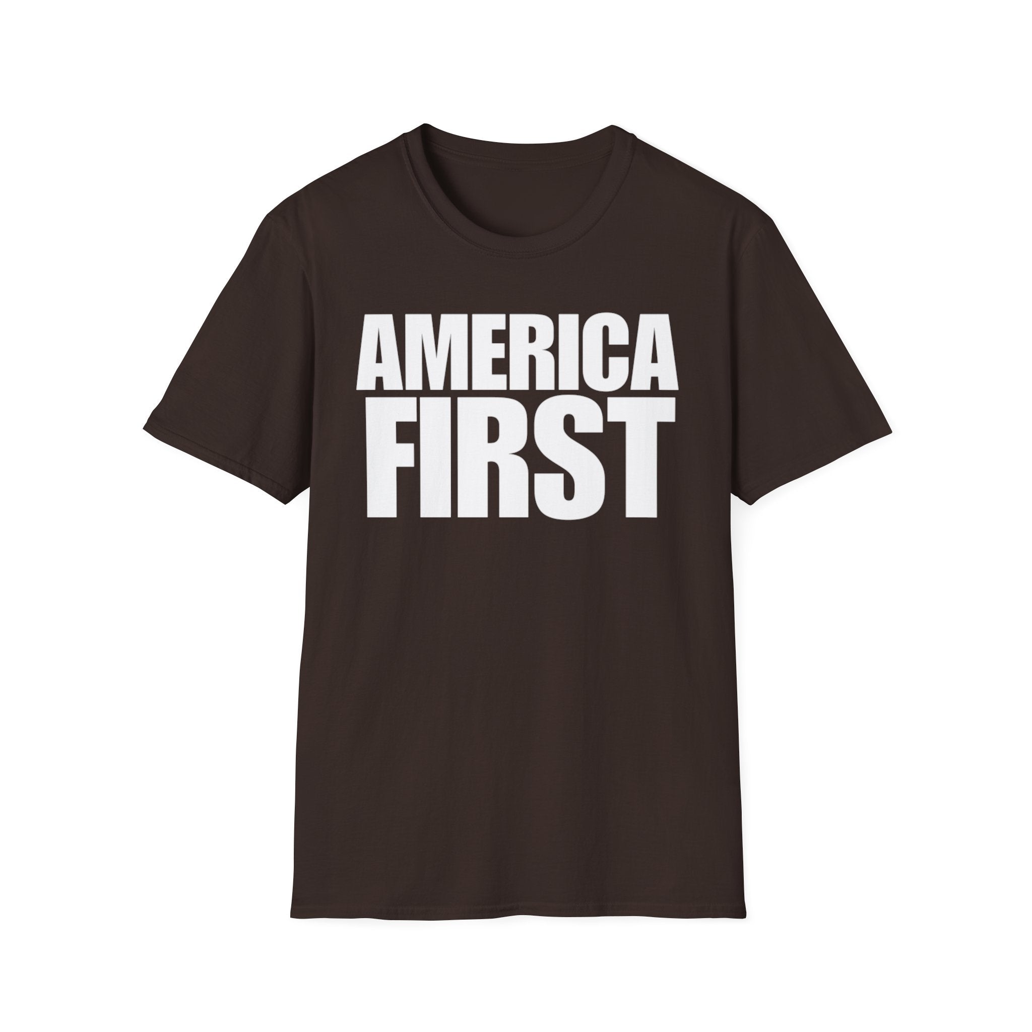 America First (Text Only) Unisex Softstyle T-Shirt