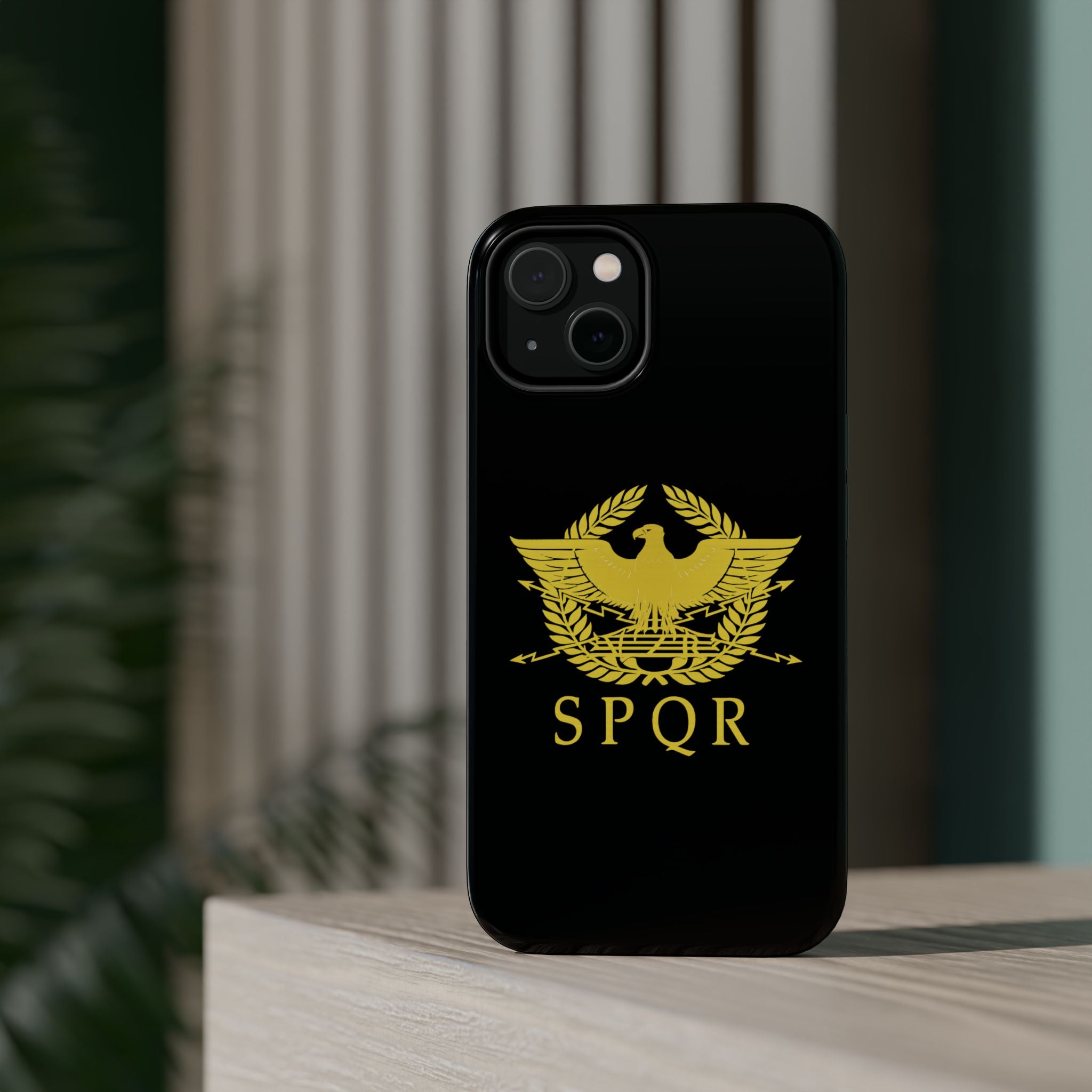 SPQR Gold Roman Eagle Symbol Black iPhone Magnetic Impact-Resistant Cases