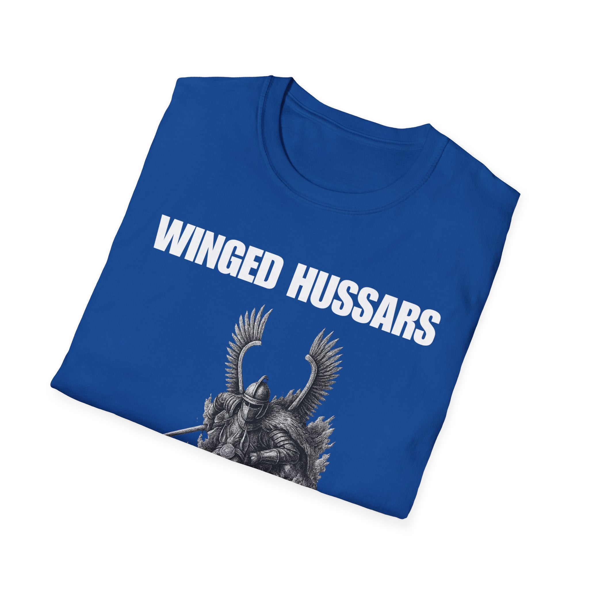 Winged Hussar White Design Softstyle Cotton T-Shirt