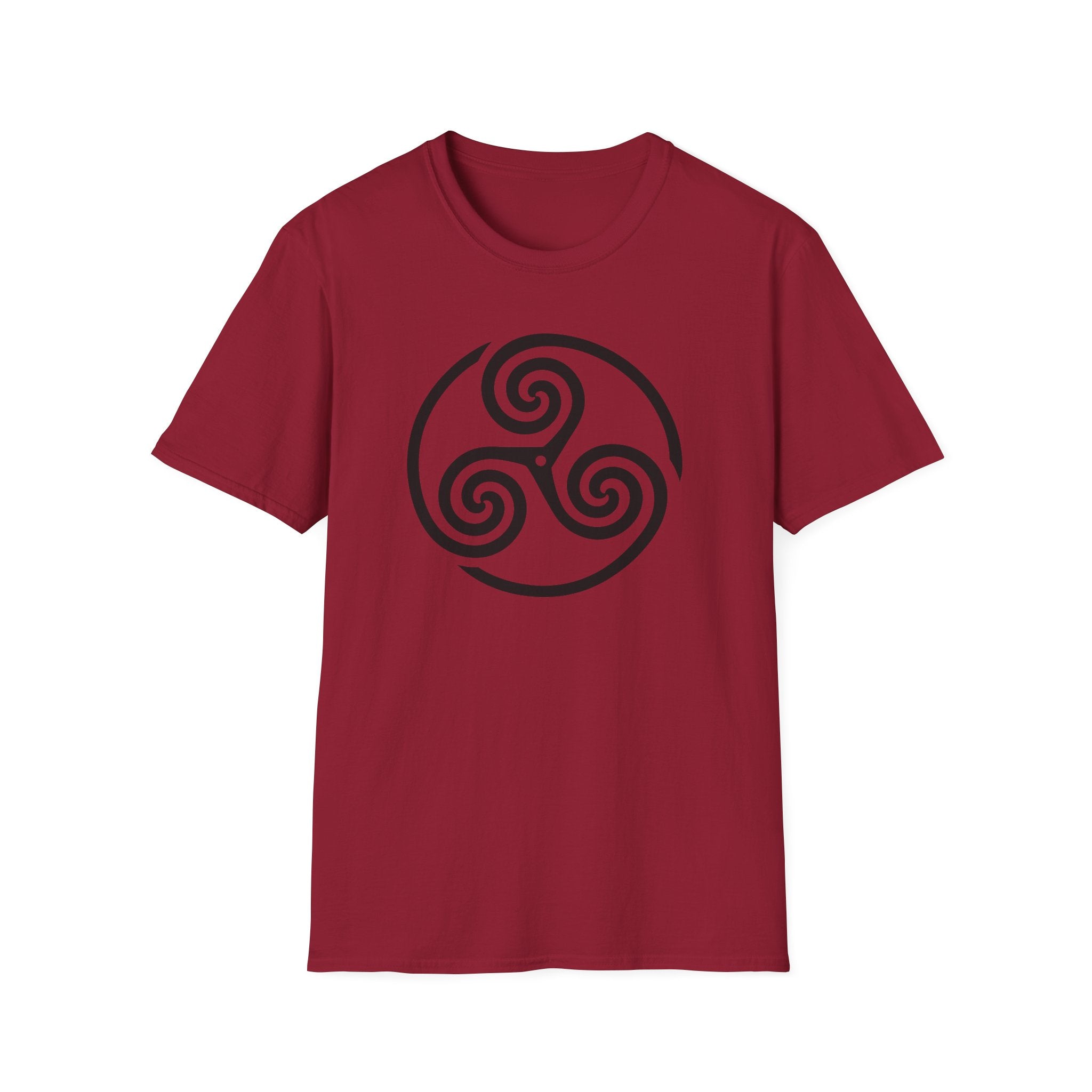 Celtic Spiral Triskele Symbol Alt Black Design Softstyle T-Shirt