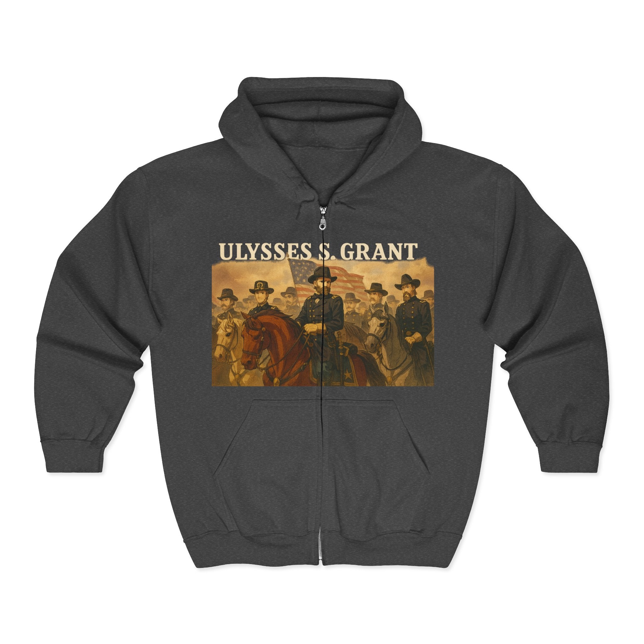 Ulysses S. Grant Vintage Hoodie, Ulysses S. Grant Military Zip-Up