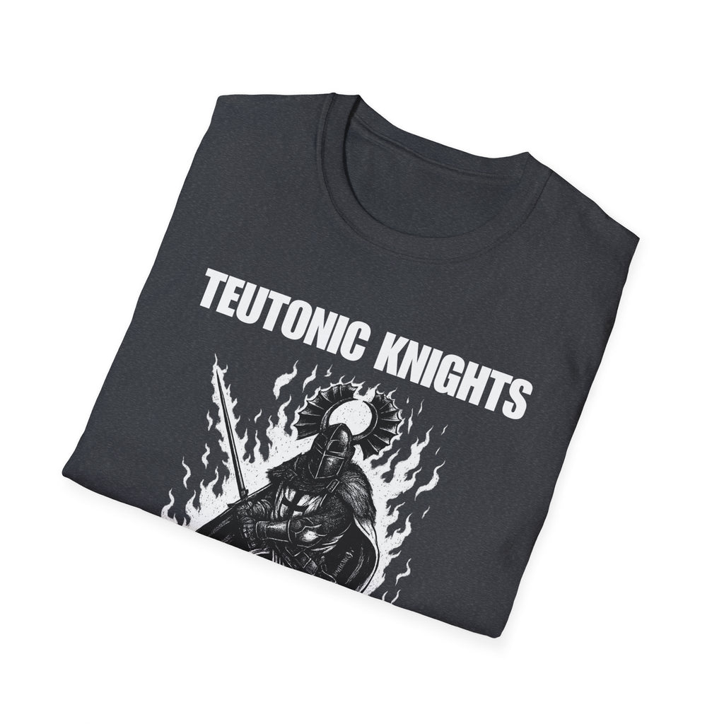 Teutonic Knight With Aura and "Teutonic Knights" Text Soft Style Cotton Shirt T-Shirt