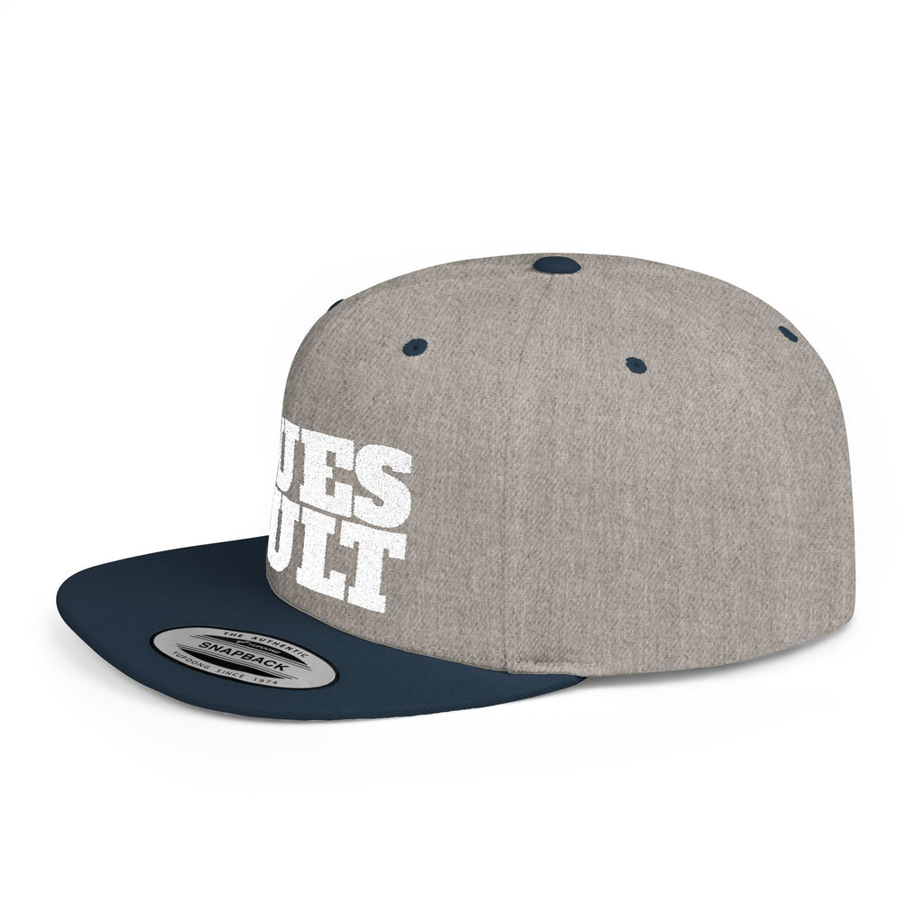 Dues Vult White Letter Flat Bill Snapback Hat, Dues Vult Cap