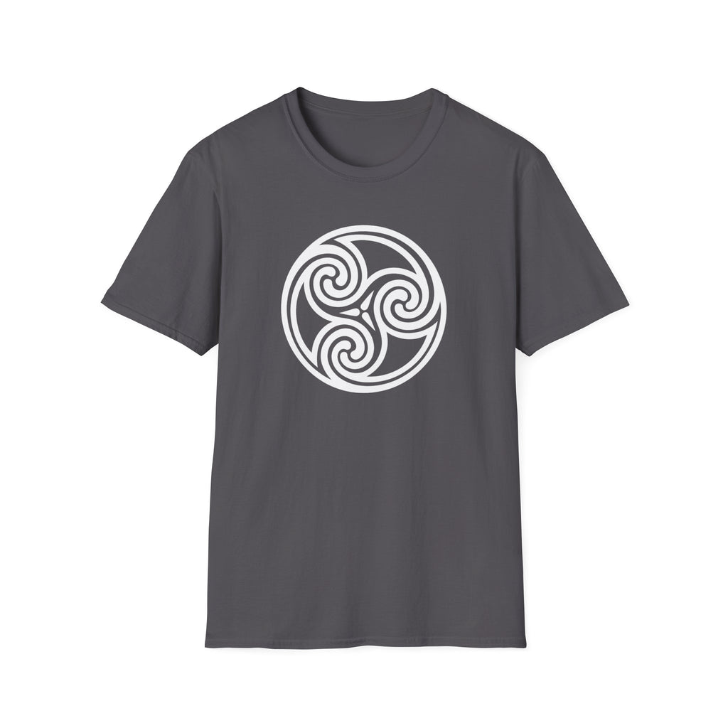 Triskele Trinity Symbol White Design Softstyle T-Shirt