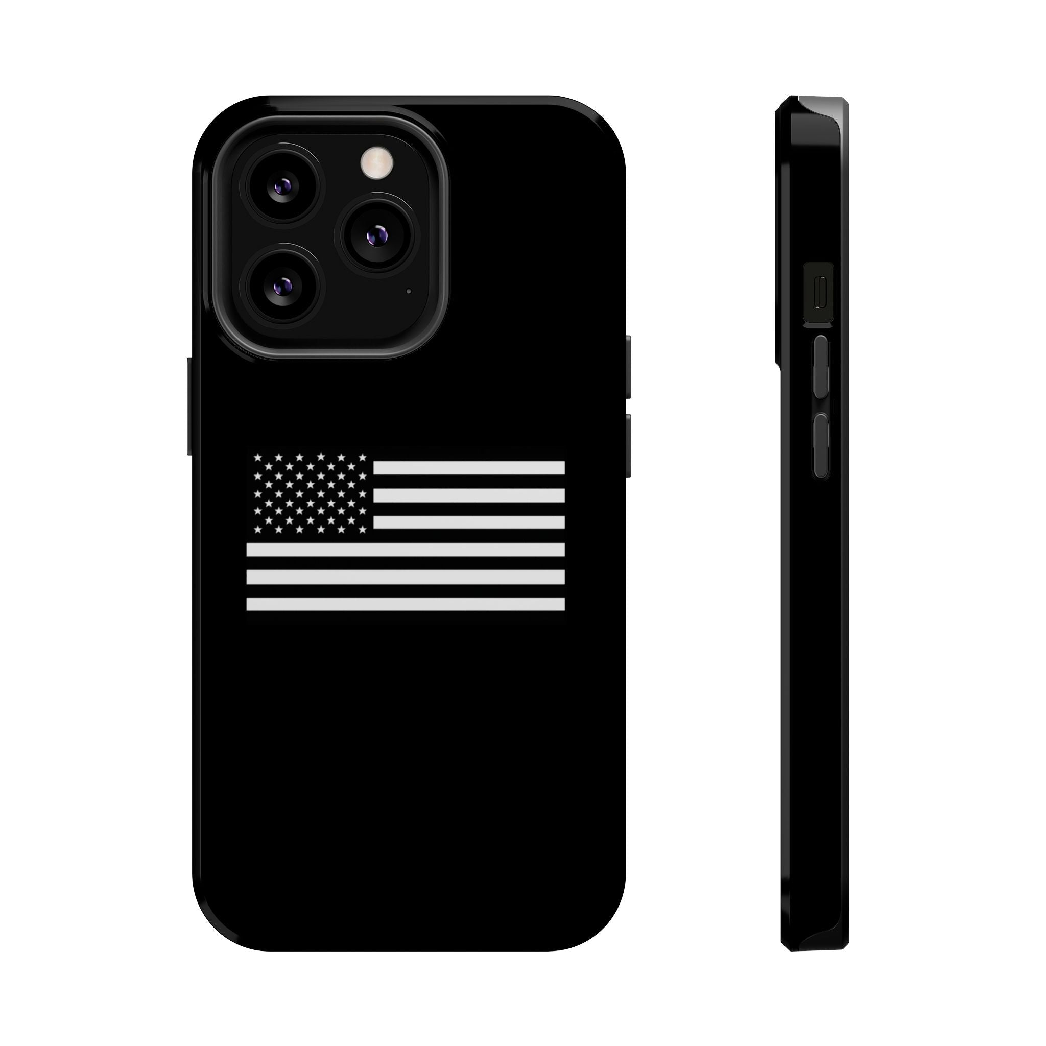 Black and White American Flag Magnetic Impact-Resistant Cases