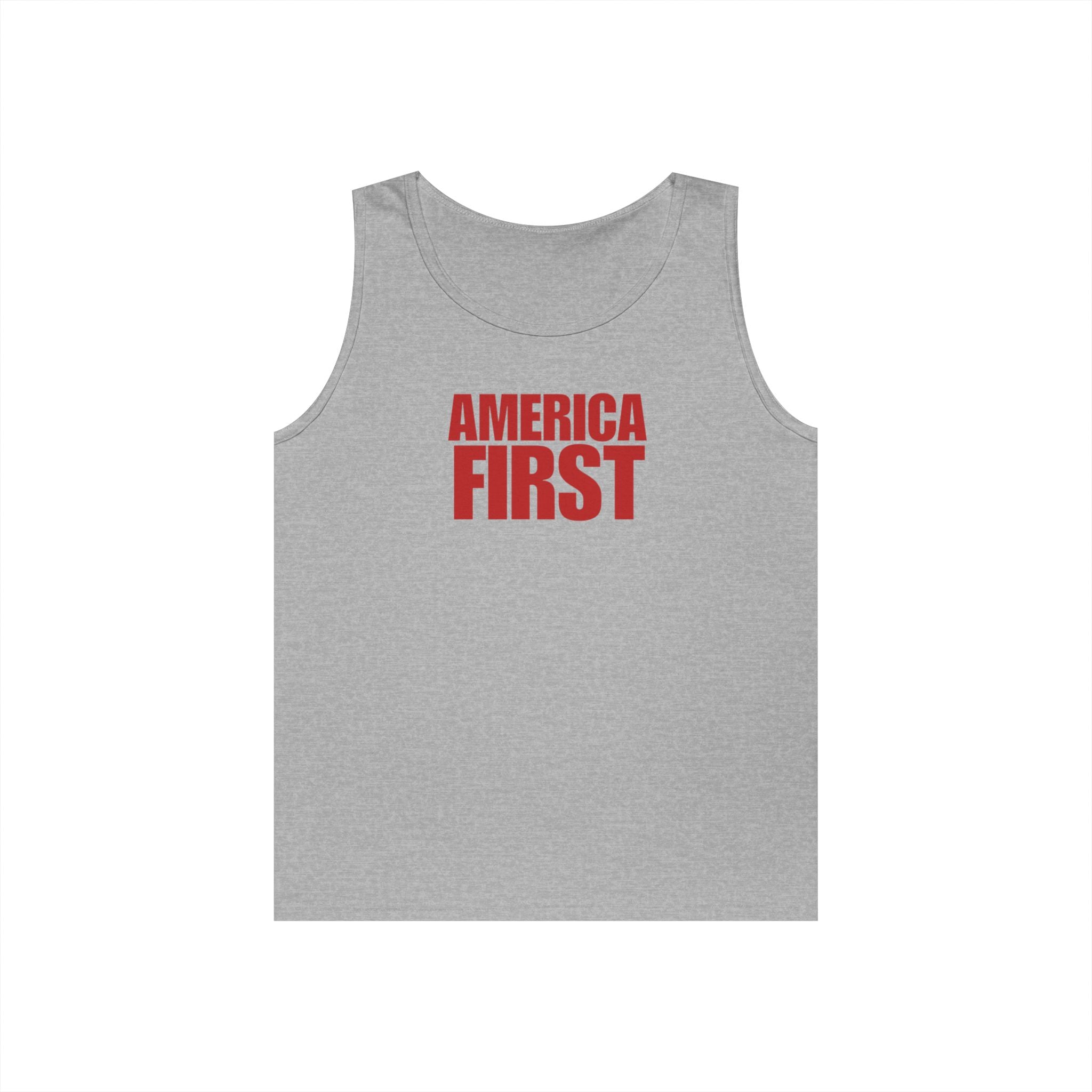 America First Red Heavy Cotton Tank Top