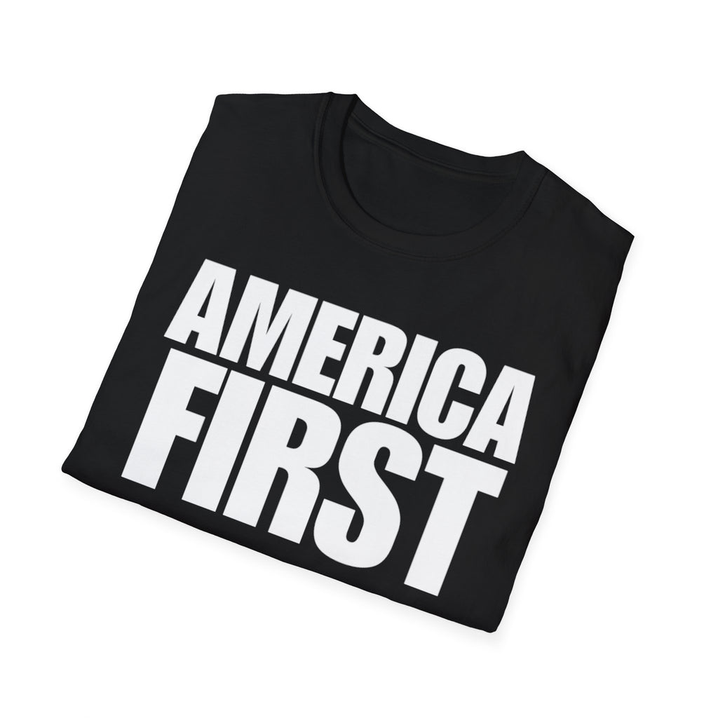 America First (Text Only) Unisex Softstyle T-Shirt