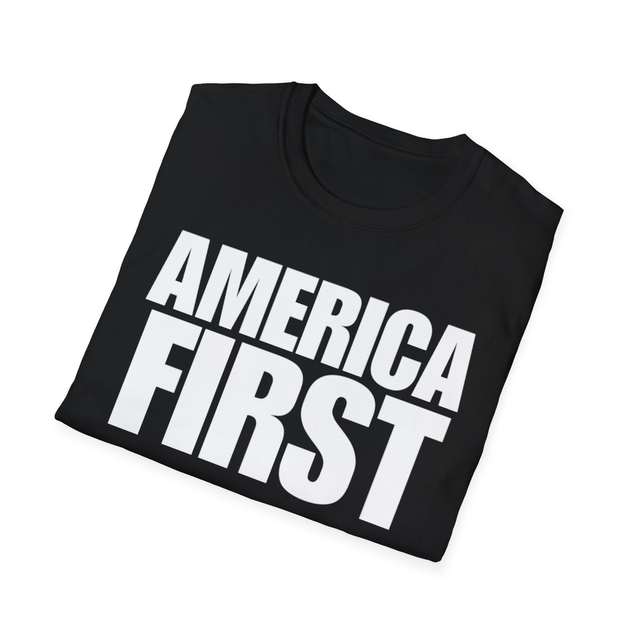 America First (Text Only) Unisex Softstyle T-Shirt