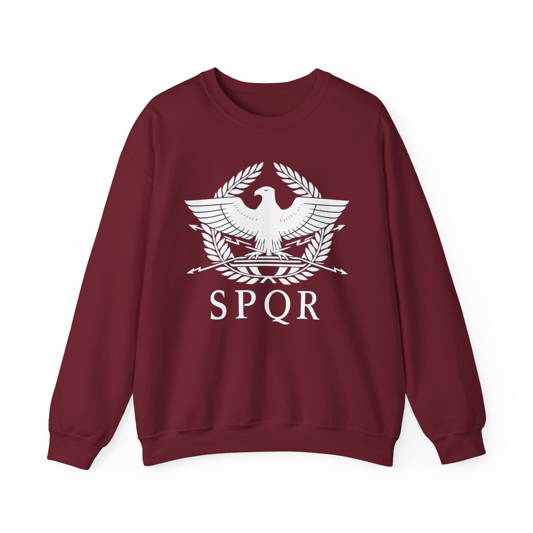 SPQR Roman Eagle White Design Crewneck Sweatshirt
