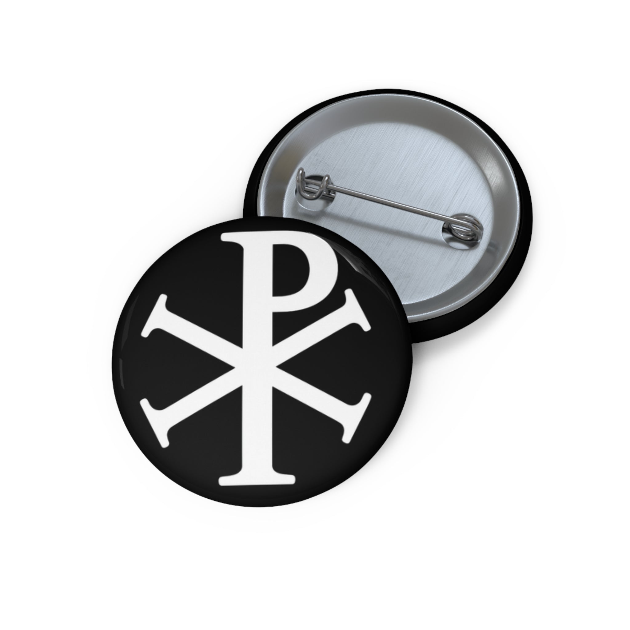 White Pi Chi Rho Custom Religious Pin Buttons