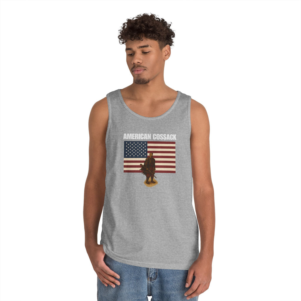 Patriotic American Cossack Heavy Cotton Tank Top