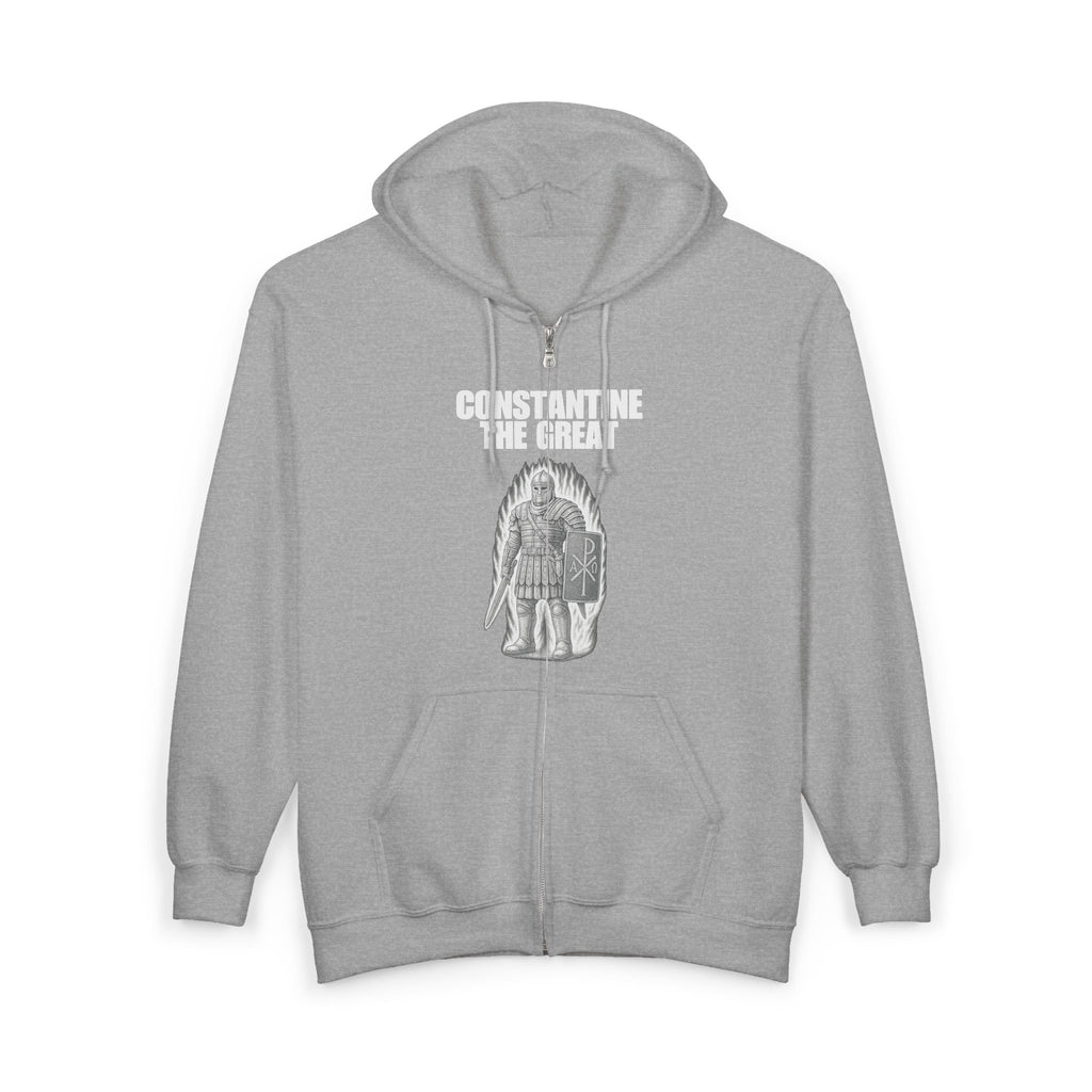 Constantine the Great White Design Zip Up Hoodie