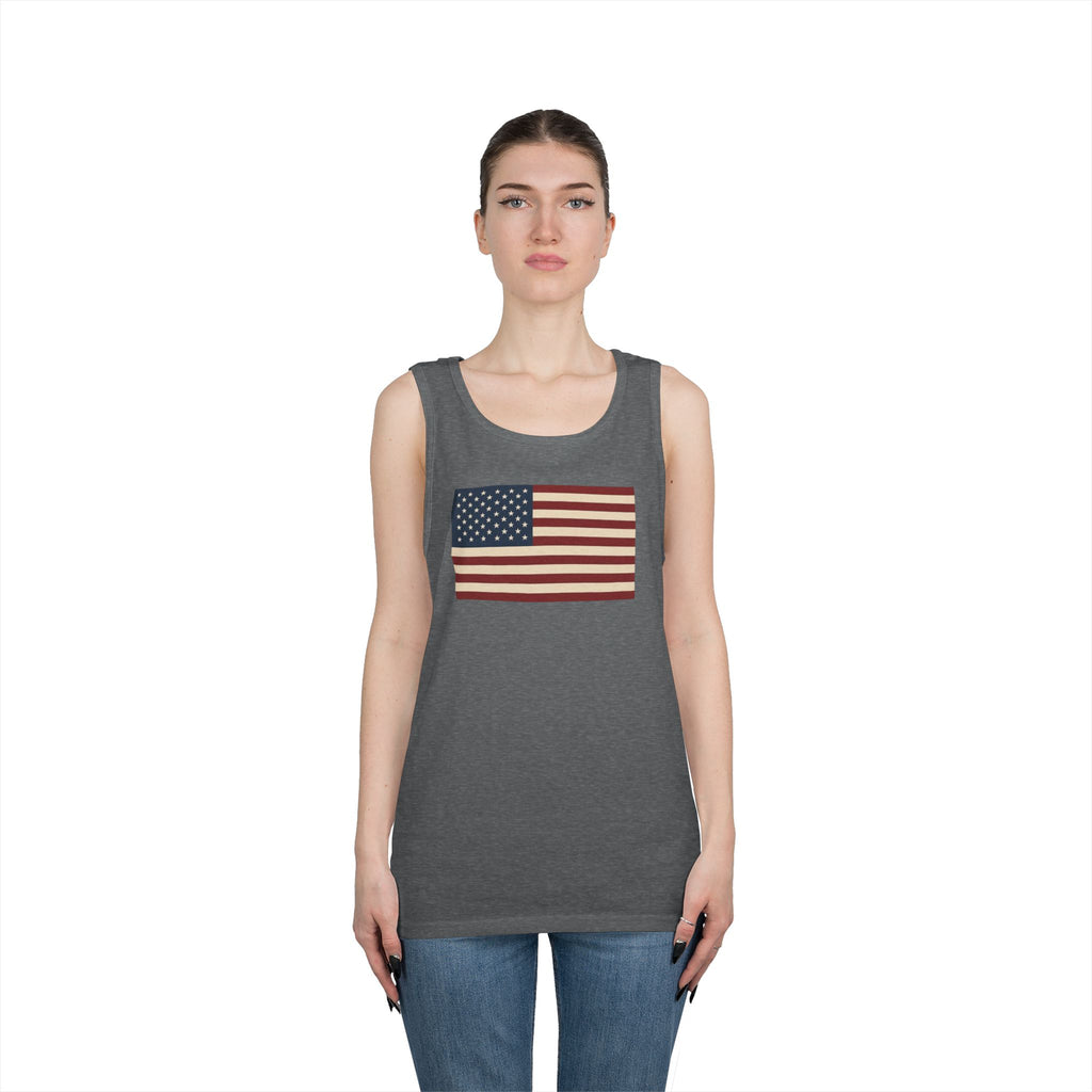 American Flag Heavy Cotton Tank Top