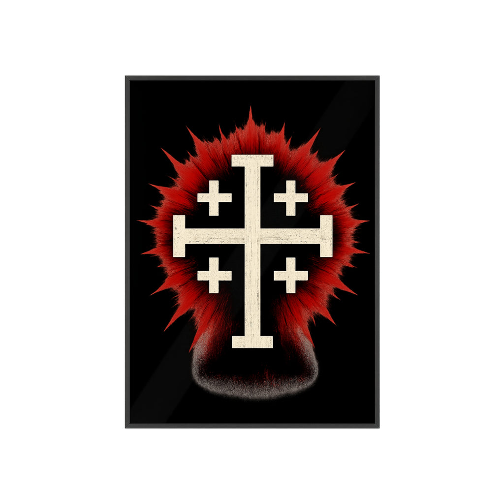 Crucifix Wooden Frame Poster Decor