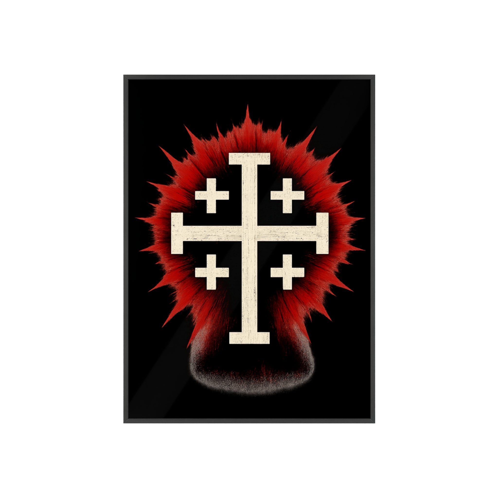 Crucifix Wooden Frame Poster Decor