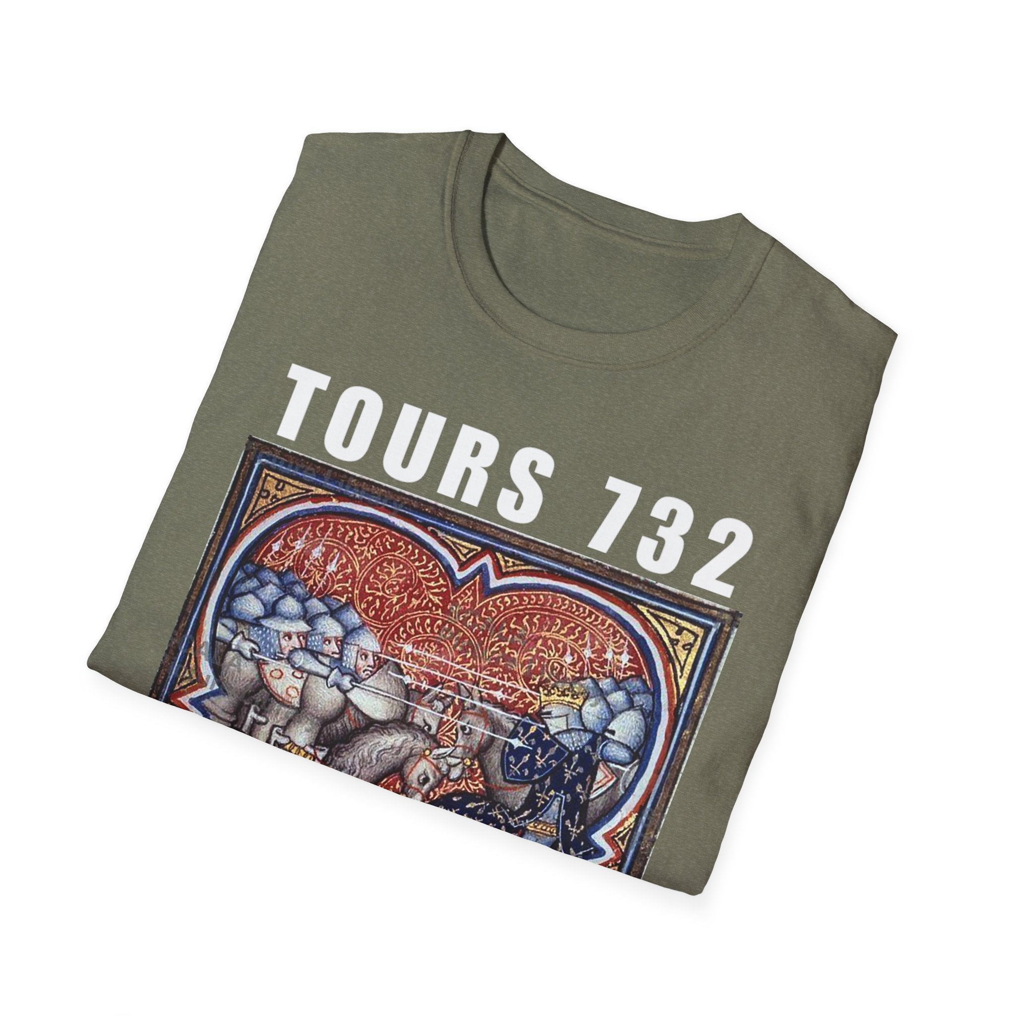 Battle of Tours 732 Graphic Unisex T-Shirt, Medieval Painting Tee