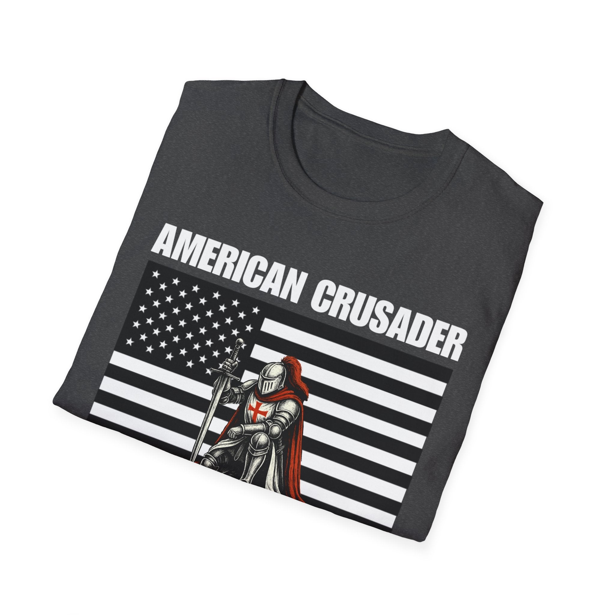 American Crusader Black and White Alt Design Softstyle Cotton Shirt T-Shirt