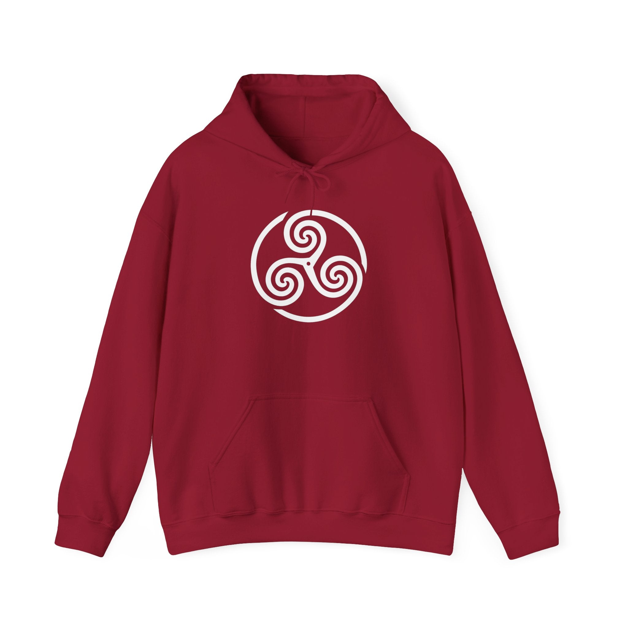Celtic Triskele Trinity Symbol White Design Pull Over Hoodie Sweatshirt