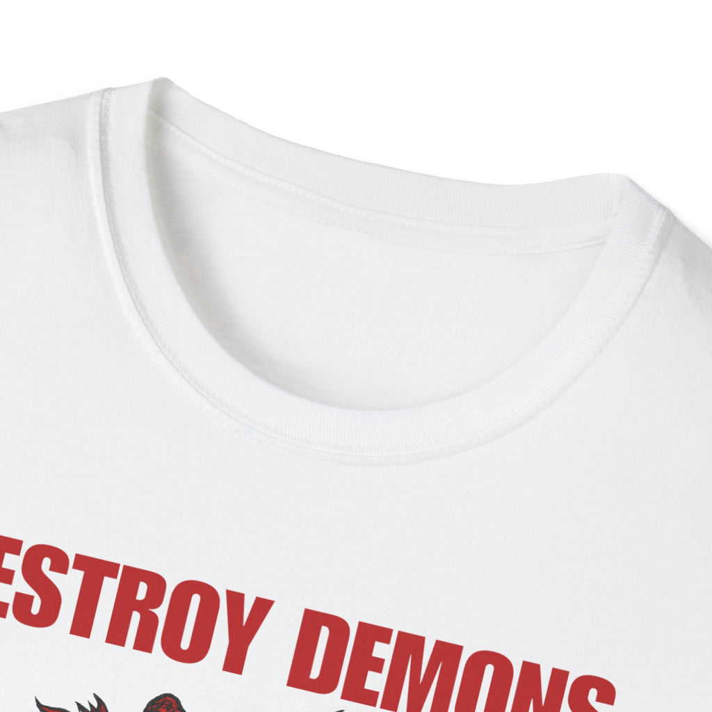 Destroy Demons Crusader Knight vs Dragon  Softstyle T-Shirt