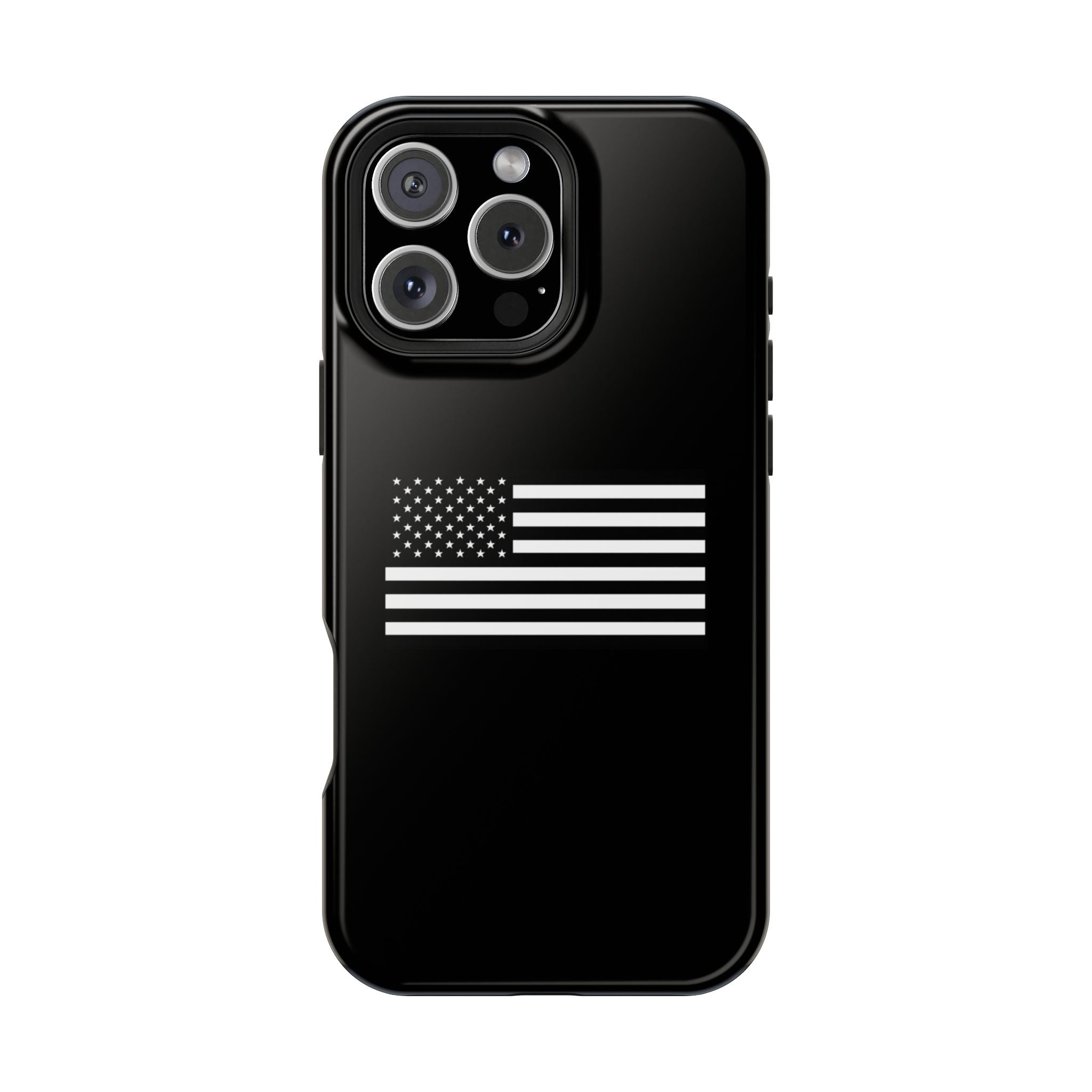 Black and White American Flag Magnetic Impact-Resistant Cases