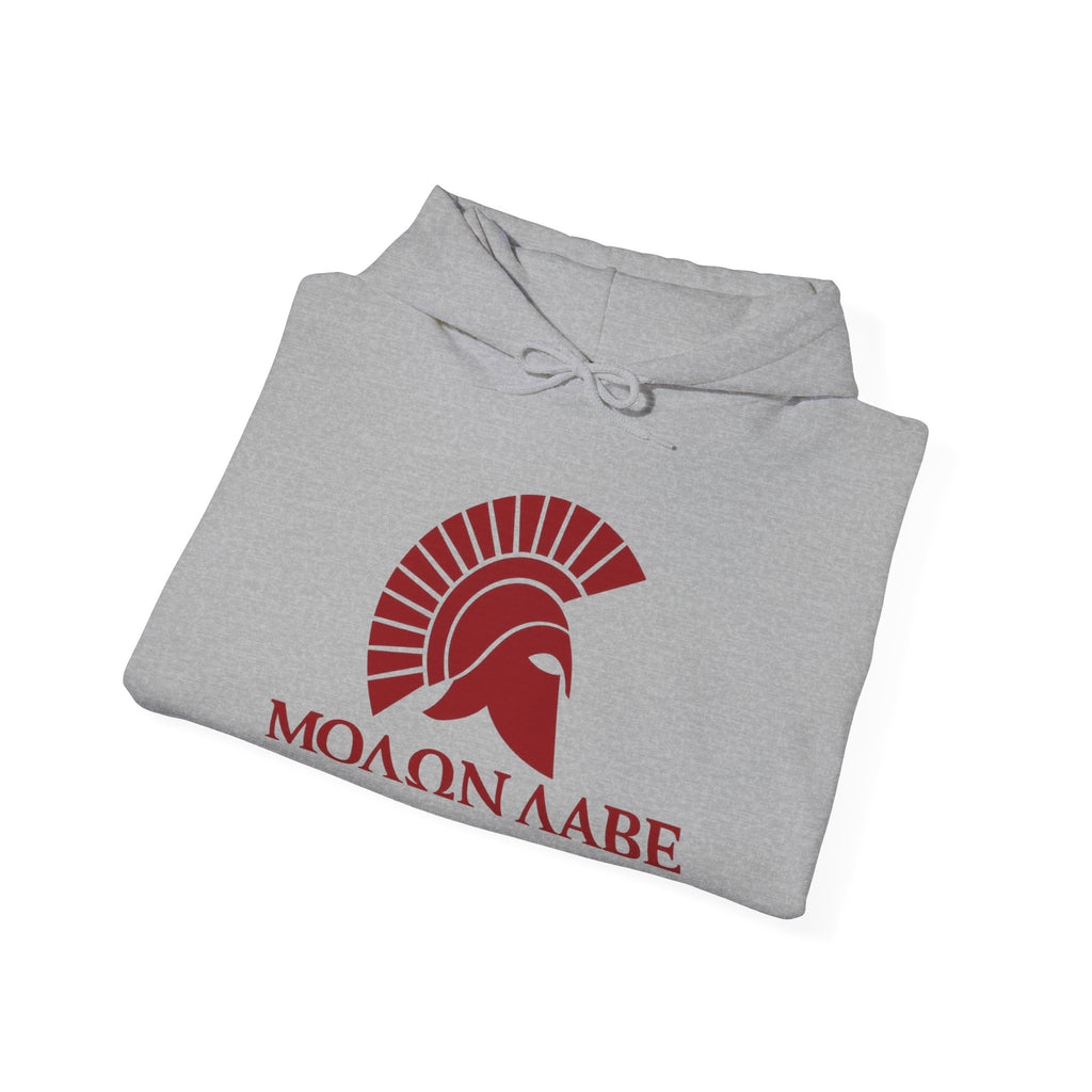 Molon Labe "Come and Take It!" in Greek Red Design Pull Over Hooded Sweatshirt