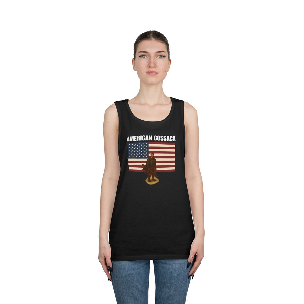 Patriotic American Cossack Heavy Cotton Tank Top