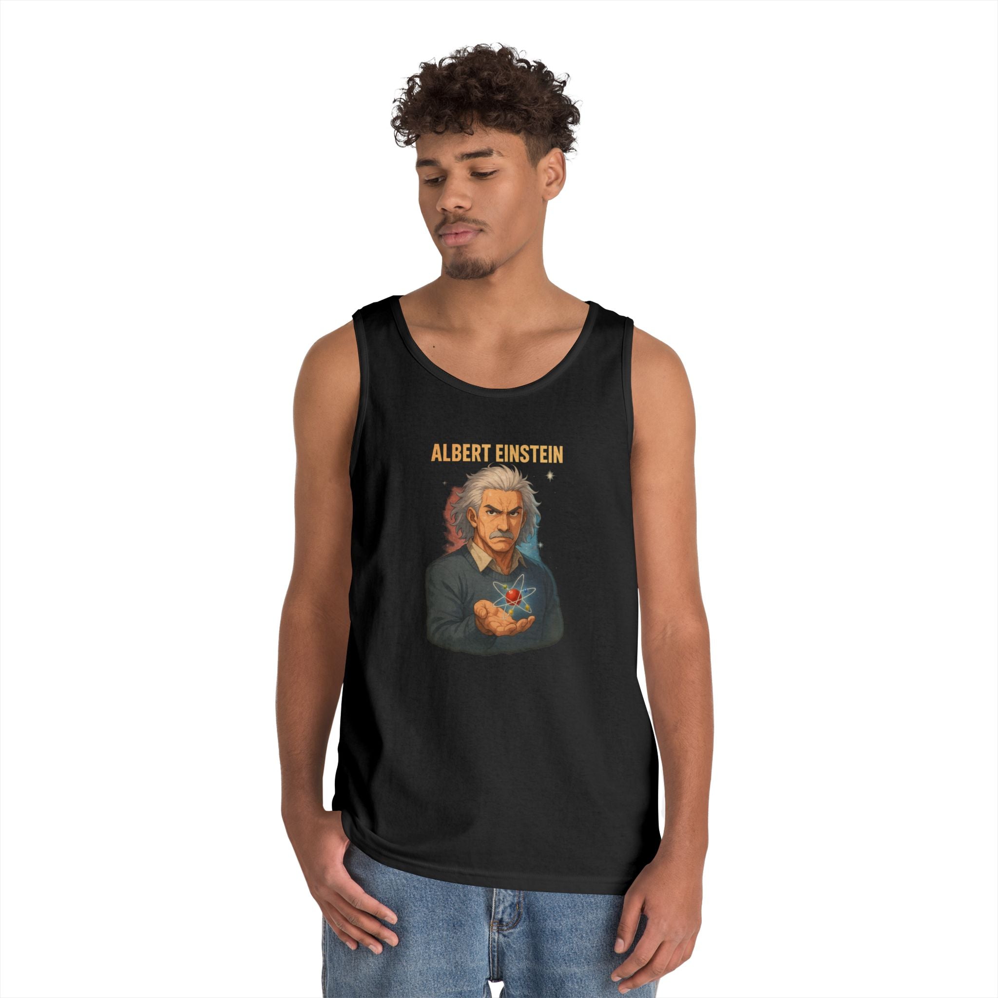Albert Einstein Graphic Tank Top, Science Lover Gift, Unisex Cotton Top