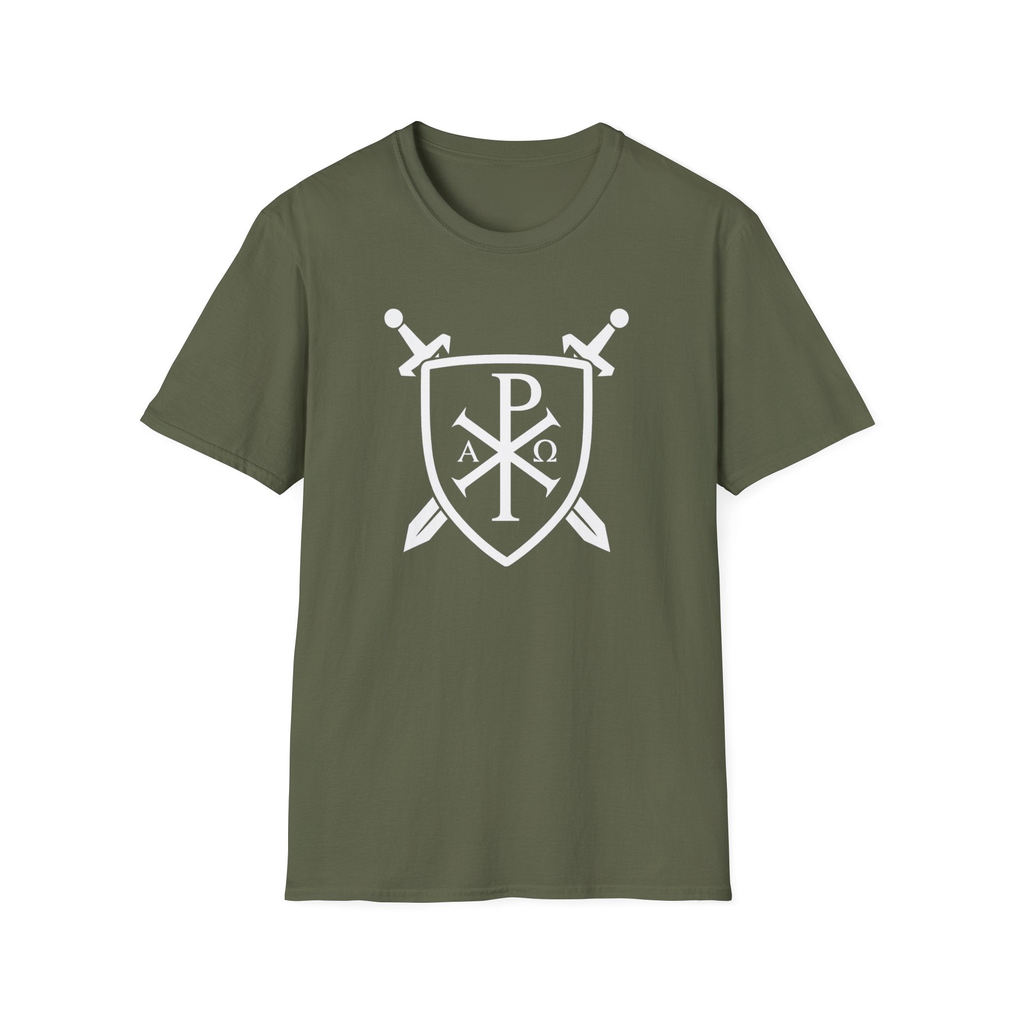 Unique Pi Chi Rho Crest Shield White Design Softstyle T-Shirt