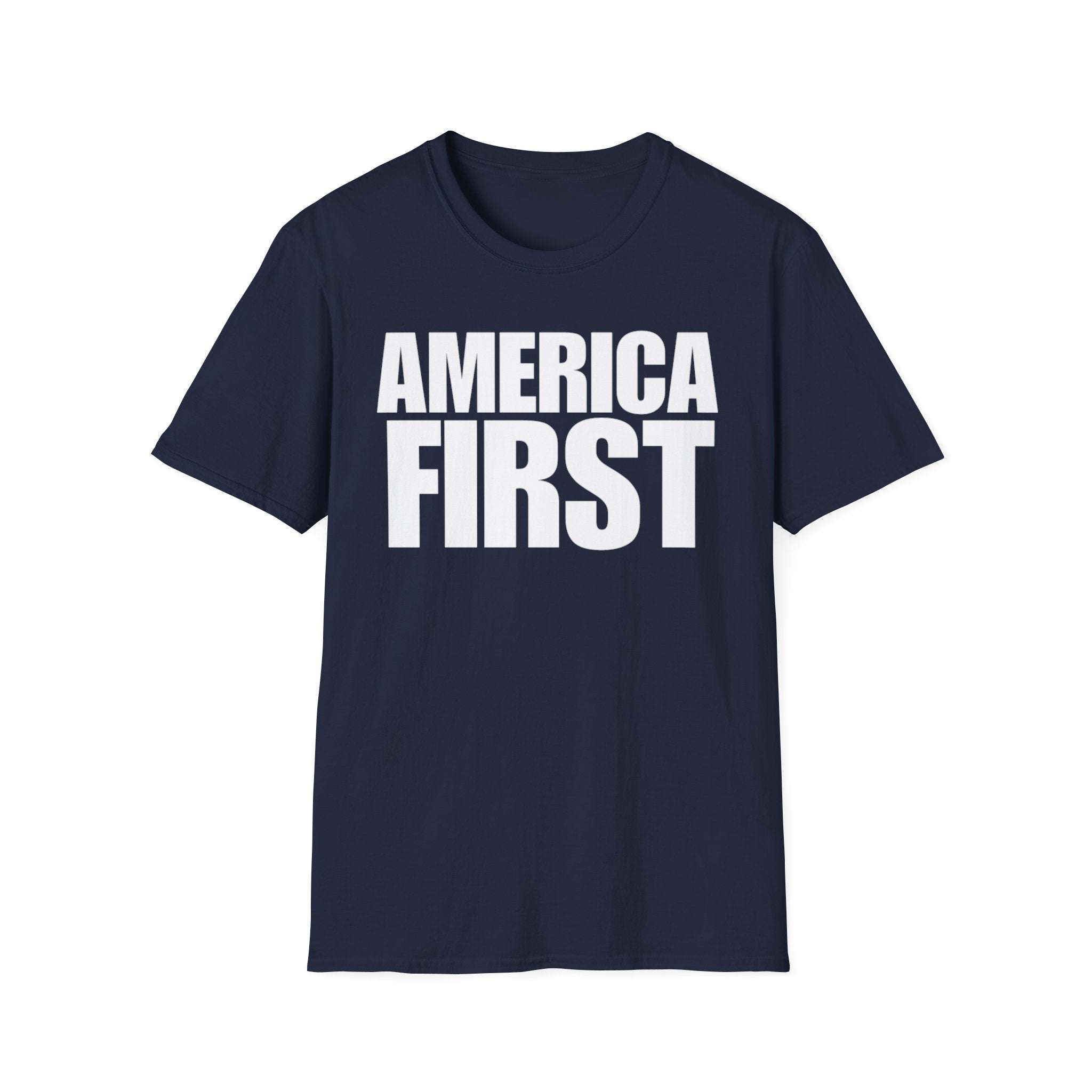 America First (Text Only) Unisex Softstyle T-Shirt