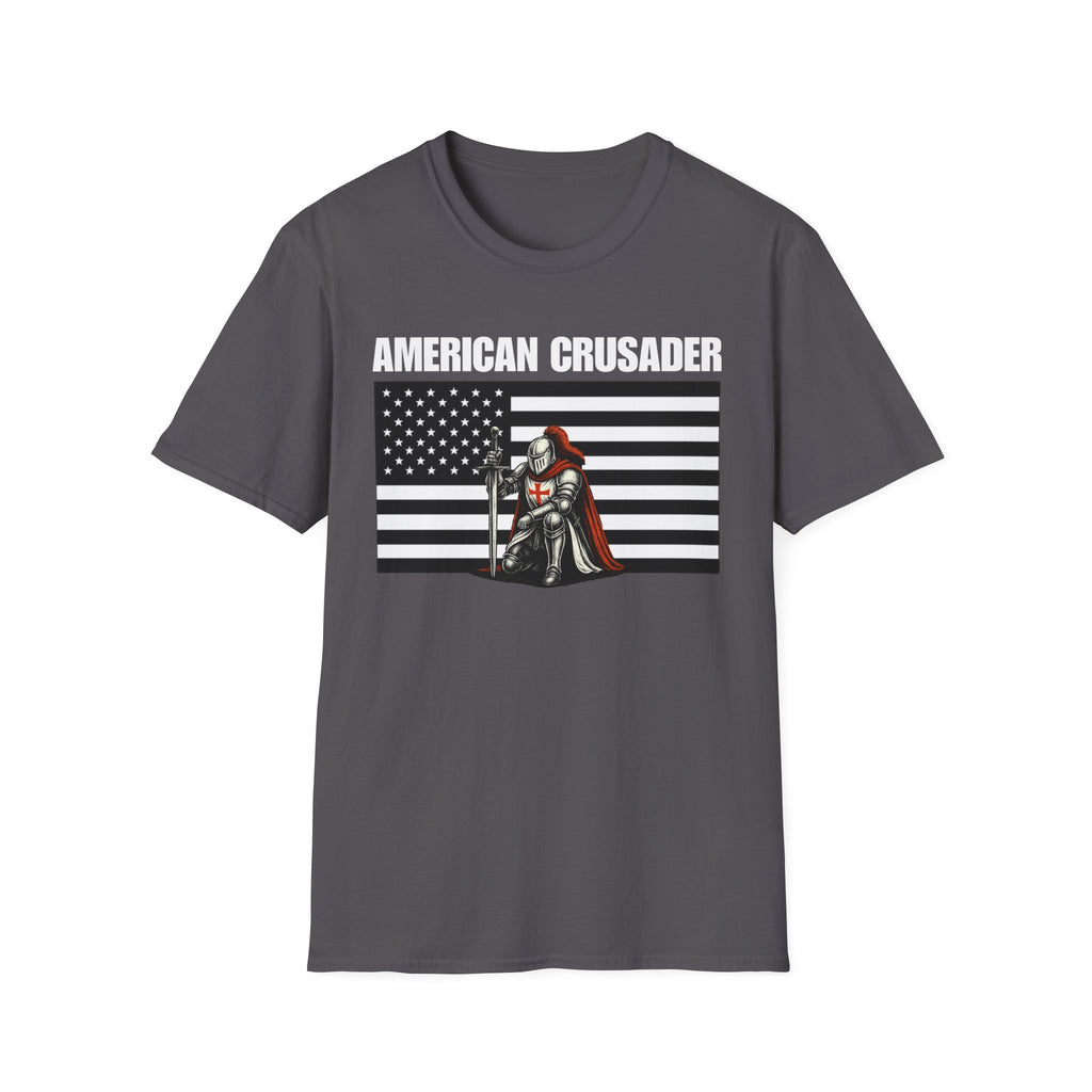 American Crusader Black and White Alt Design Softstyle Cotton Shirt T-Shirt