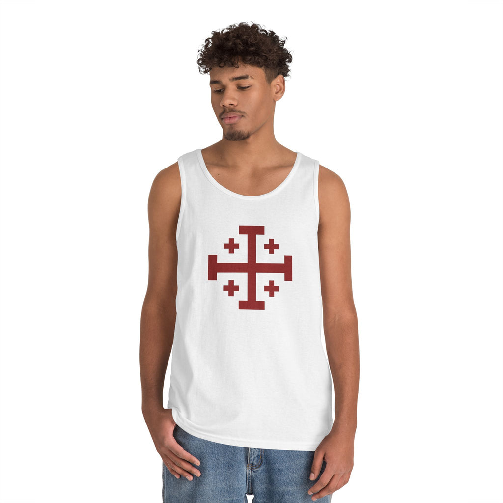 Cross of Jerusalem Red Unisex Heavy Cotton Tank Top