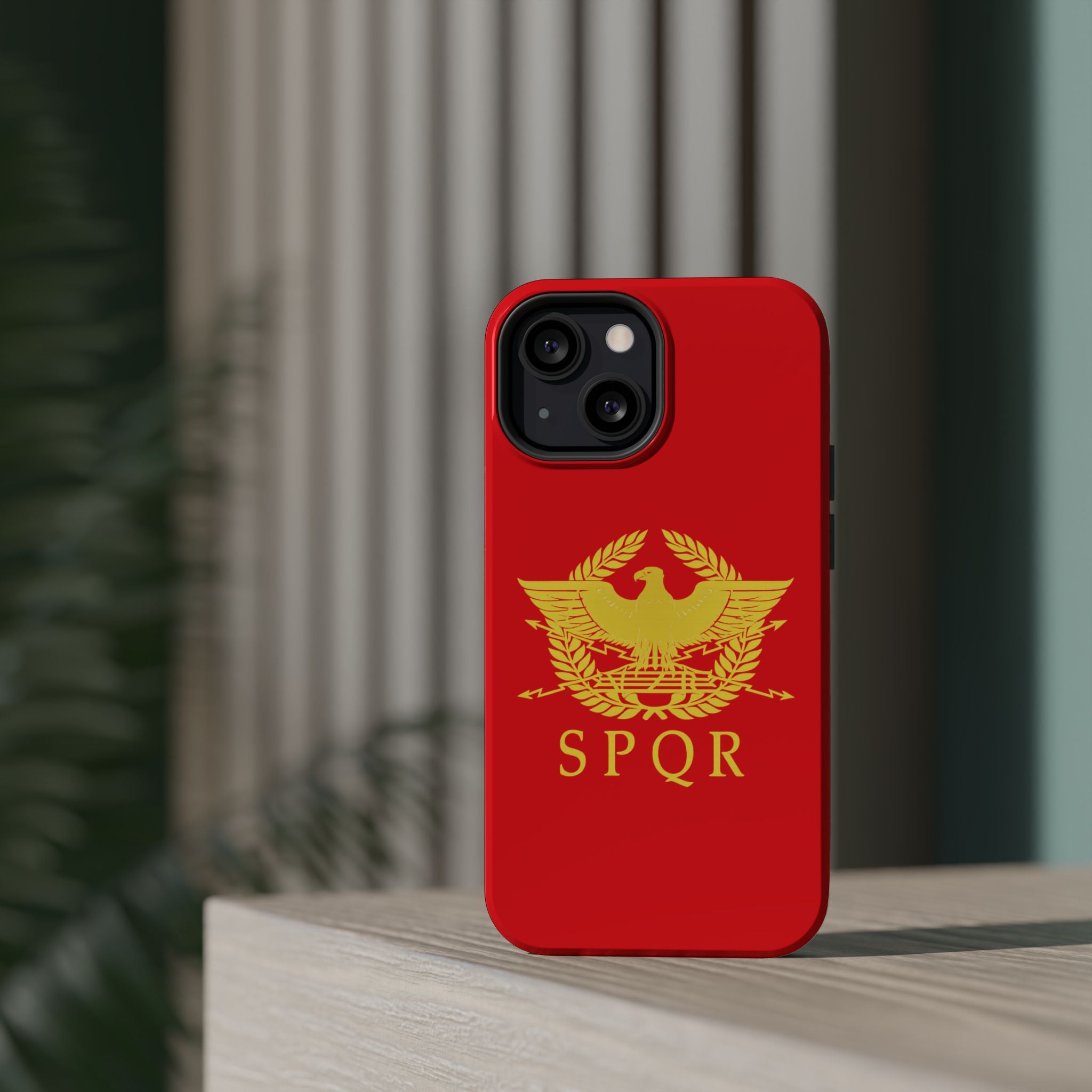 SPQR Gold Roman Eagle Symbol Red Magnetic Impact-Resistant Cases